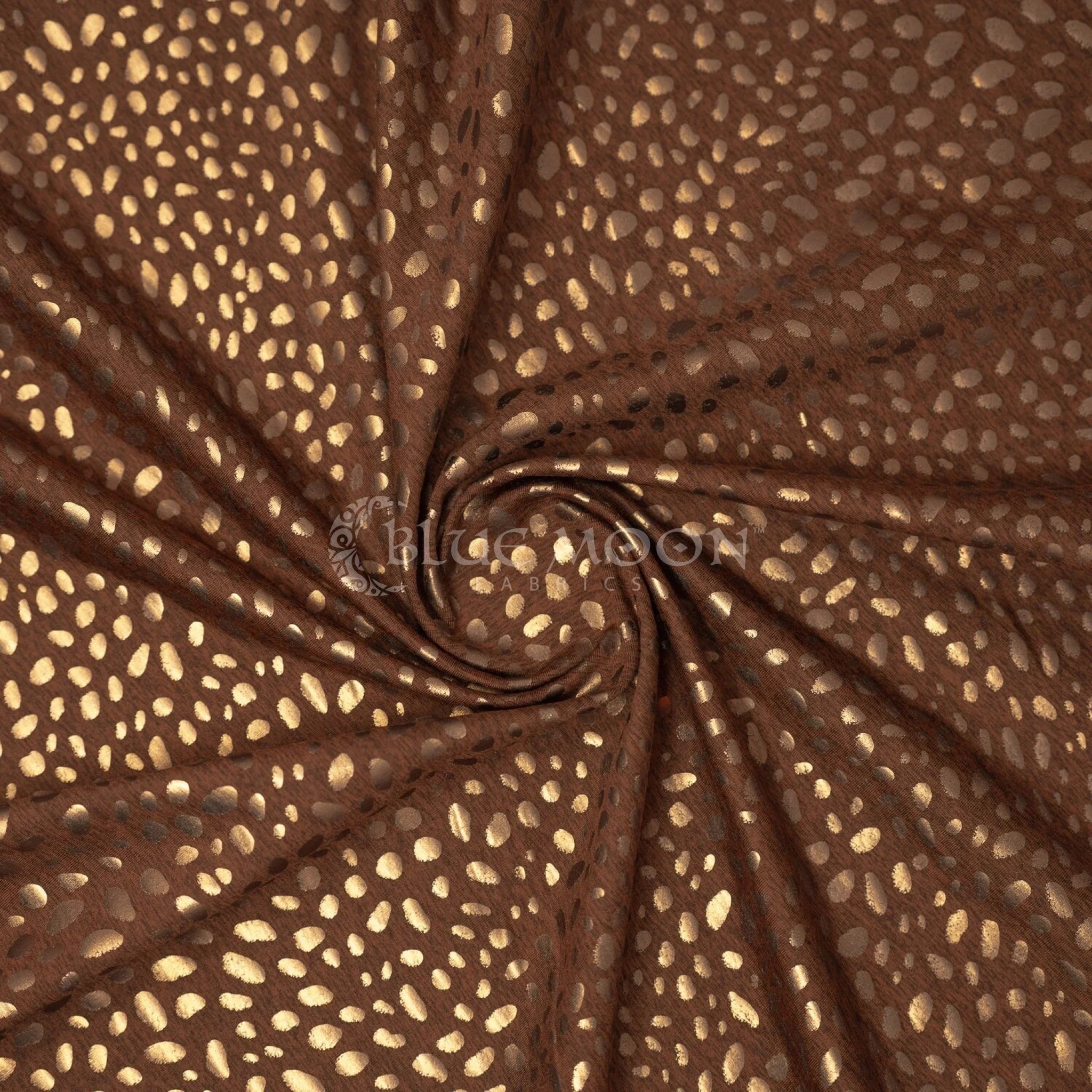 Abstract Animal Foiled EcoDelish Double Peached Melange Fabric