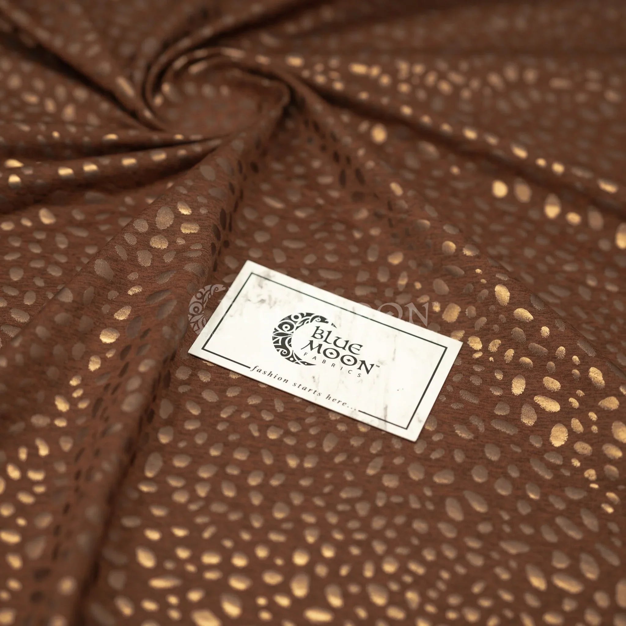 Abstract Animal Foiled EcoDelish Double Peached Melange Fabric