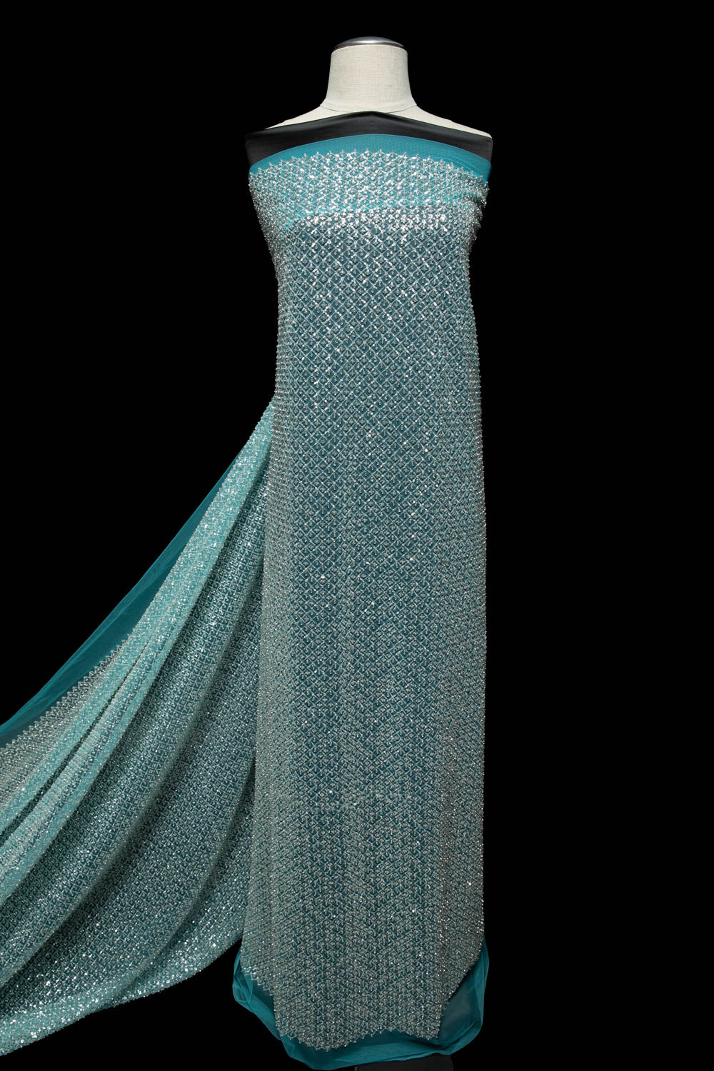 Tulle Lace Fabric Embroidered with Sequins and Exquisite Pattern 52" Wide | Exquisite Fabric