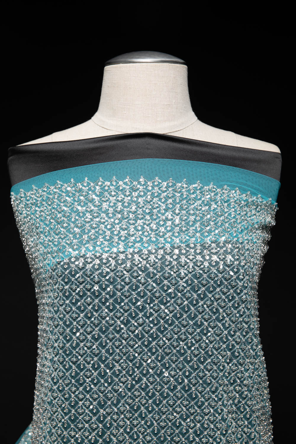 Tulle Lace Fabric Embroidered with Sequins and Exquisite Pattern 52" Wide | Exquisite Fabric