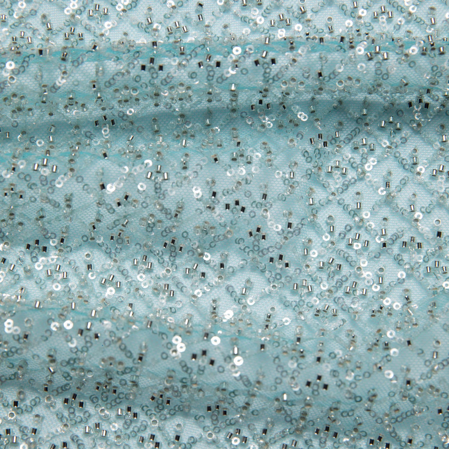 Tulle Lace Fabric Embroidered with Sequins and Exquisite Pattern 52" Wide | Exquisite Fabric