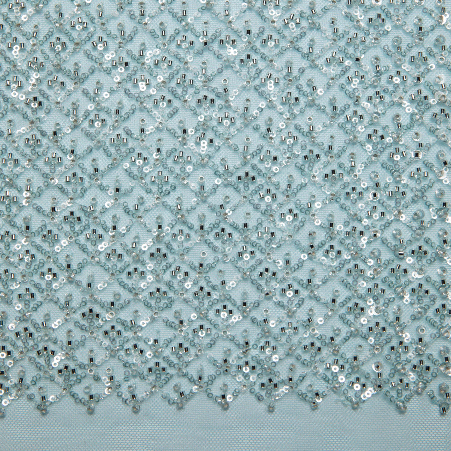 Tulle Lace Fabric Embroidered with Sequins and Exquisite Pattern 52" Wide | Exquisite Fabric