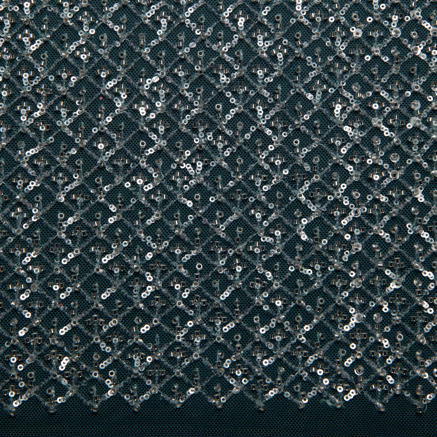 Tulle Lace Fabric Embroidered with Sequins and Exquisite Pattern 52" Wide | Exquisite Fabric