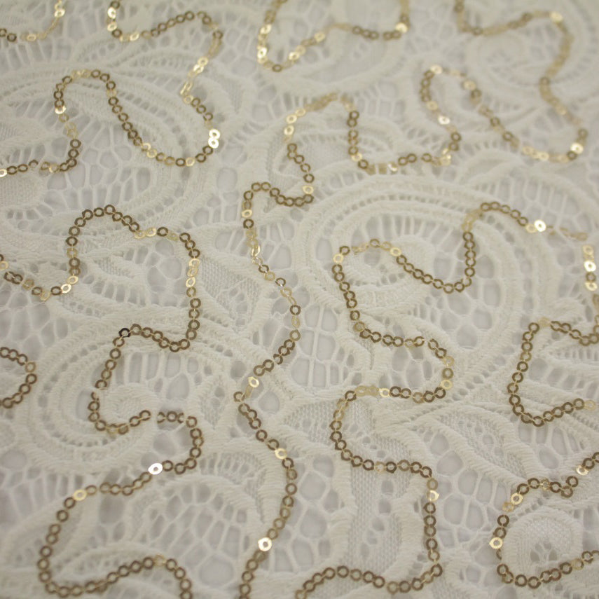 Ashley Stretch Lace Sequin Fabric | Blue Moon Fabrics