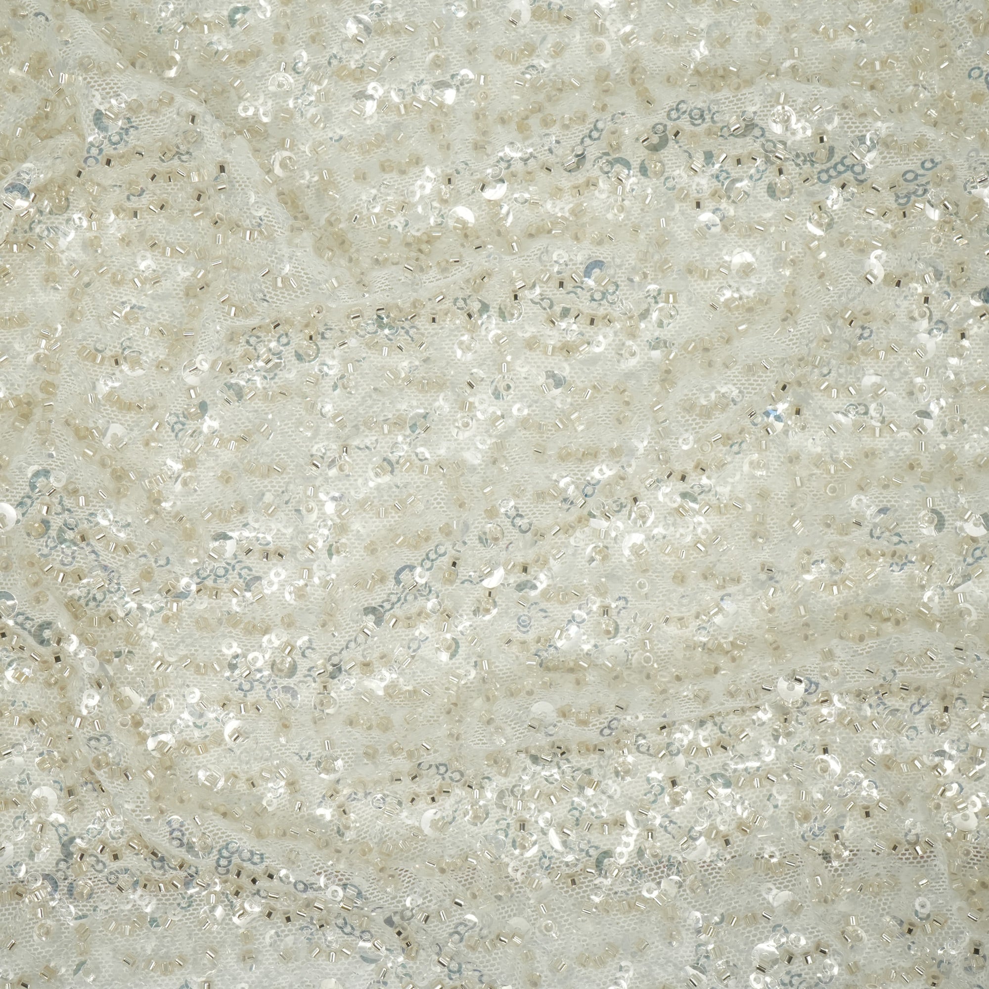 Prestige Beaded with Sequins Stretch Mesh Fabric | Blue Moon Fabrics