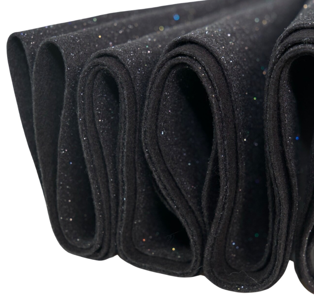 FabricLA Glitter Felt Fabric by The Yard – 60 Inch Wide Sparkly Felt, Non-Shedding Mess-Free Glitter Fabric for Crafts, Costumes & Decor – Easy Cut & Sew