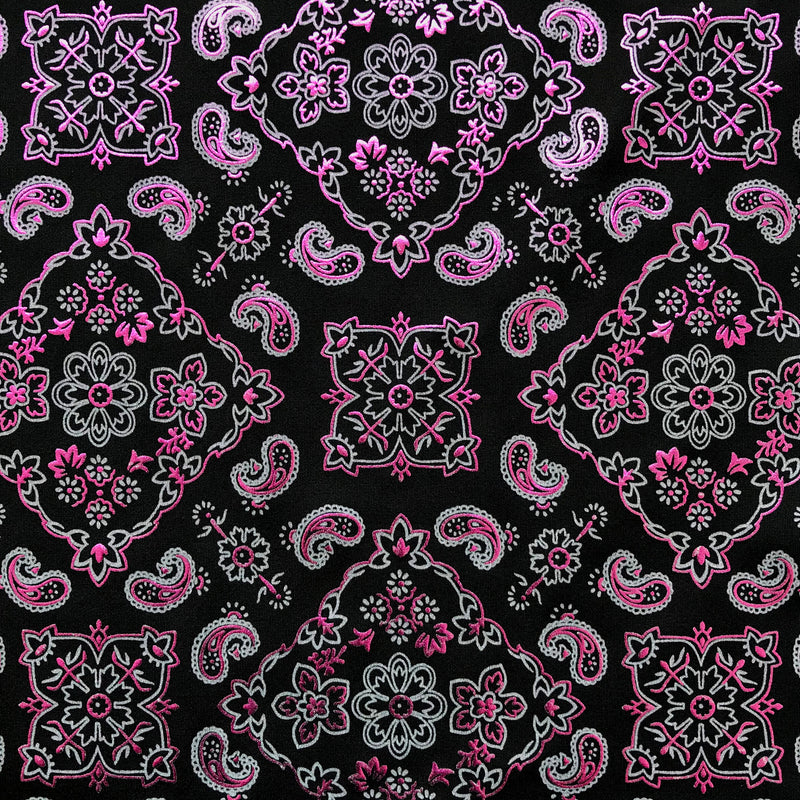 Bandana Foil Printed Spandex Fabric | Blue Moon Fabrics
