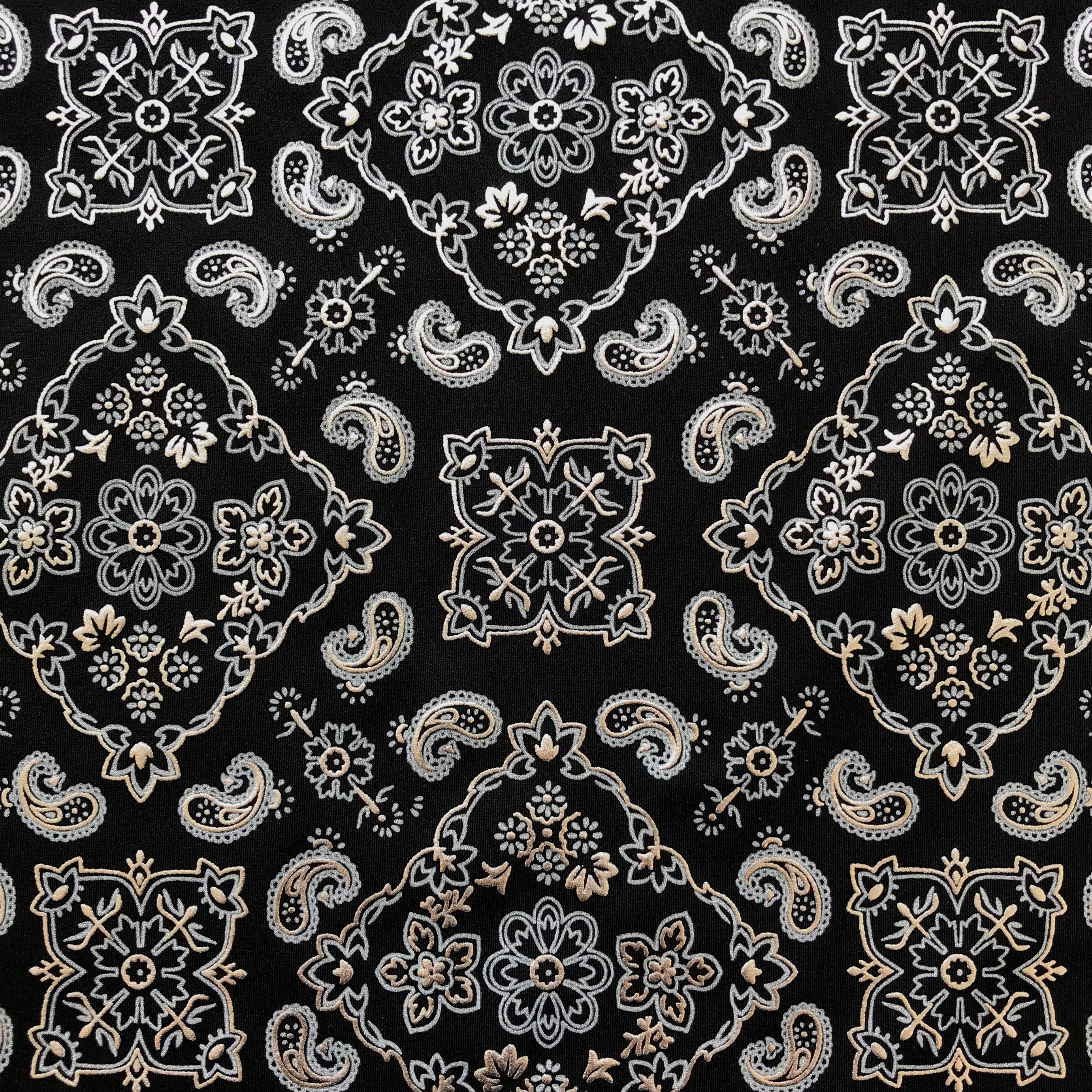 Bandana Foil Printed Spandex Fabric | Blue Moon Fabrics
