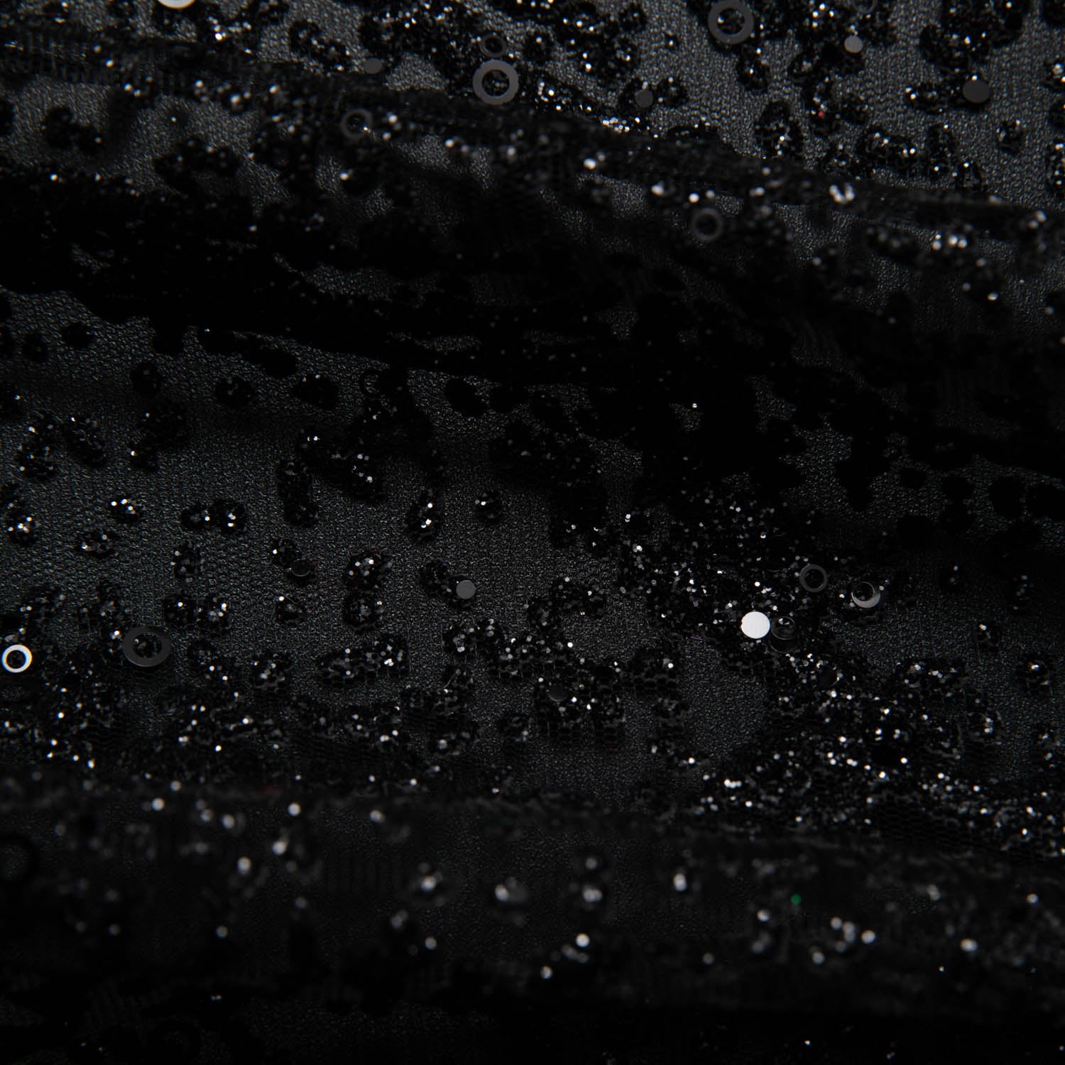 BLACK  P/SOFT LACE FABRIC GLITTER 56/58" WIDE | Exquisite Fabric