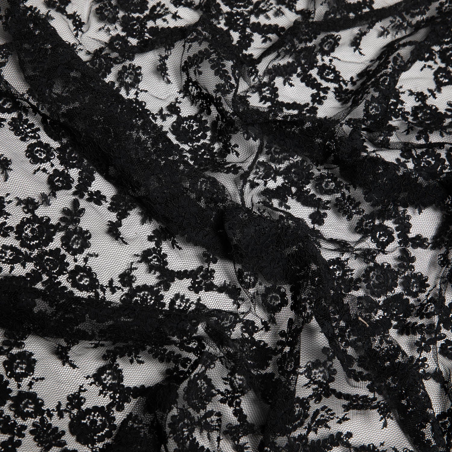 Re-Embroidered Lace Fabric with Cord and Extravagant Floral Design | Exquisite Fabric