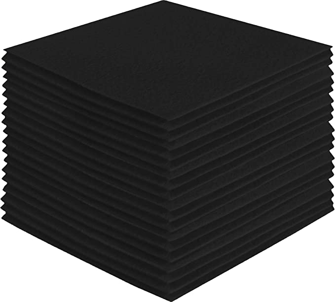 Acrylic Felt Craft Sheet Packs – Black | Soft 100% Felt Sheets for DIY
