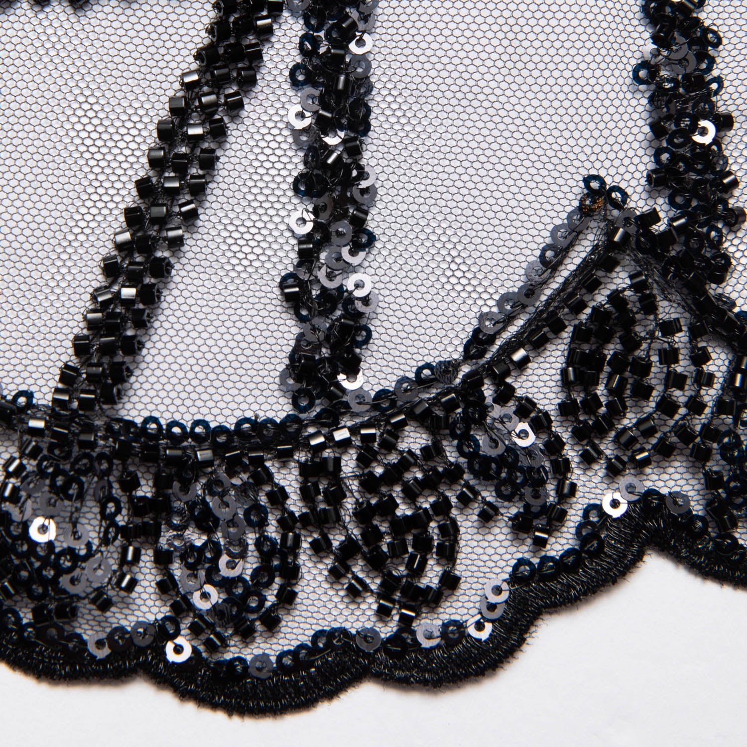 Tulle Lace Fabric Embroidered with Sequins and Stylish Design 52" Wide | Exquisite Fabric