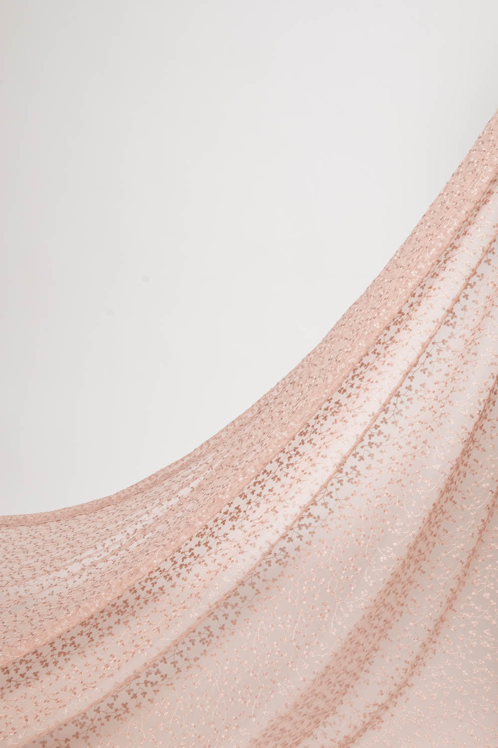 BLUSH MESH LACE FABRIC WITH METALLIC EMBROIDERED WITH BEAUTIFUL FLORAL PATTERN 52" WIDE | Exquisite Fabric