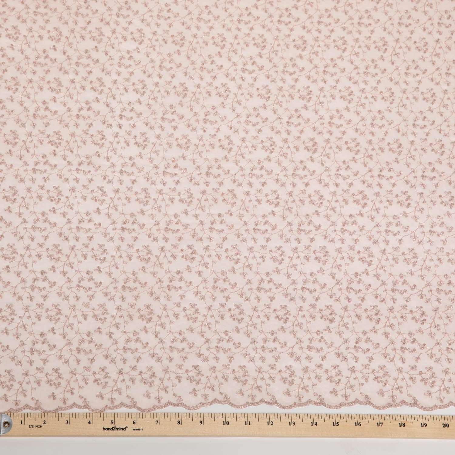 BLUSH MESH LACE FABRIC WITH METALLIC EMBROIDERED WITH BEAUTIFUL FLORAL PATTERN 52" WIDE | Exquisite Fabric