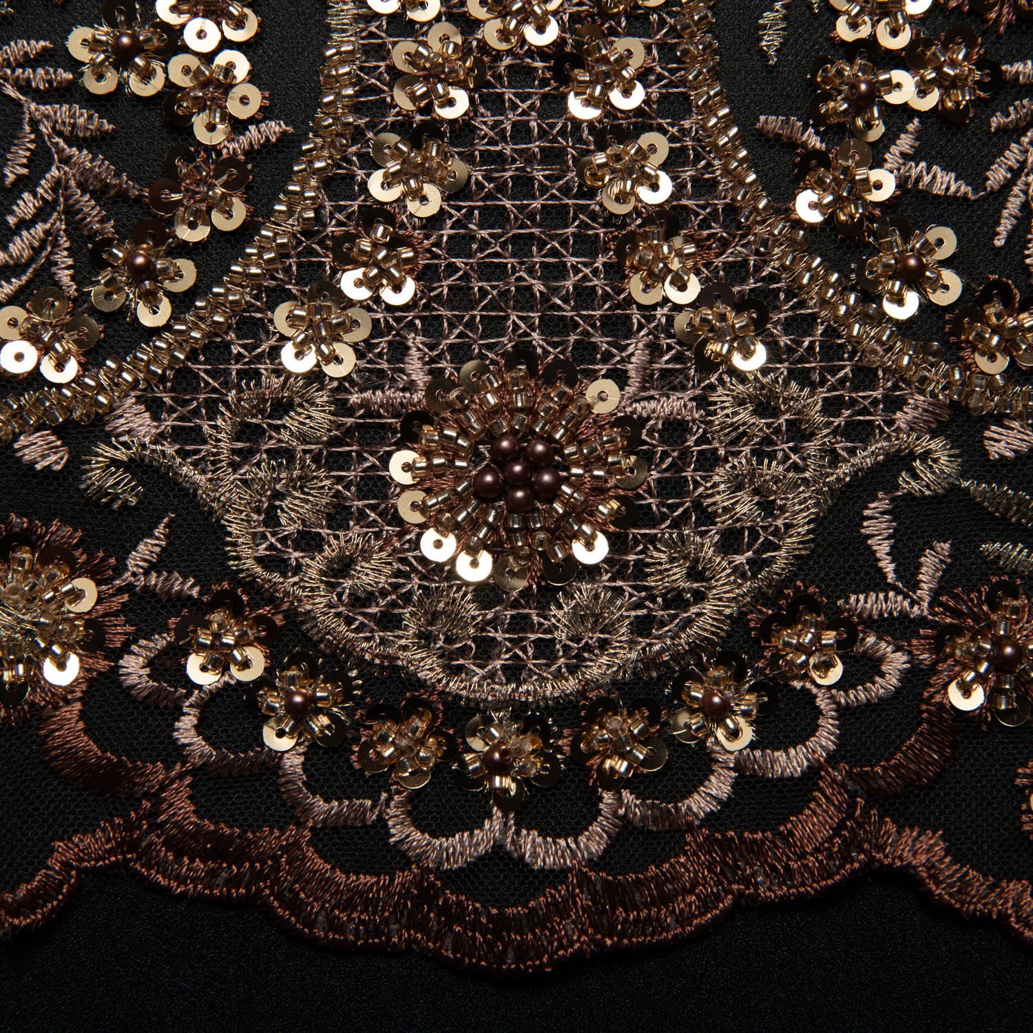 Tulle Lace Fabric Embroidered with Sequins and Sophisticated Pattern 52" Wide | Exquisite Fabric