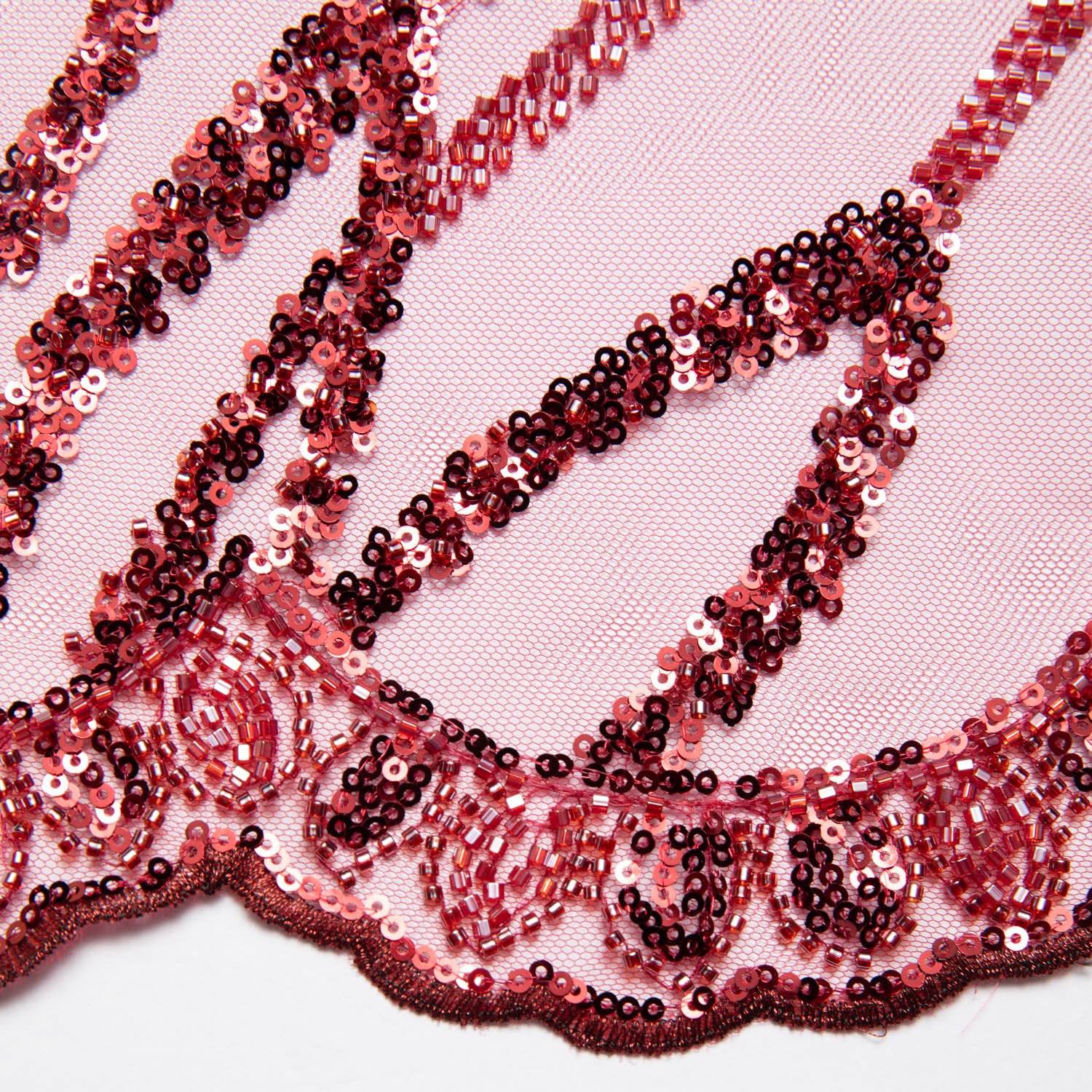 Tulle Lace Fabric Embroidered with Sequins and Stylish Design 52" Wide | Exquisite Fabric