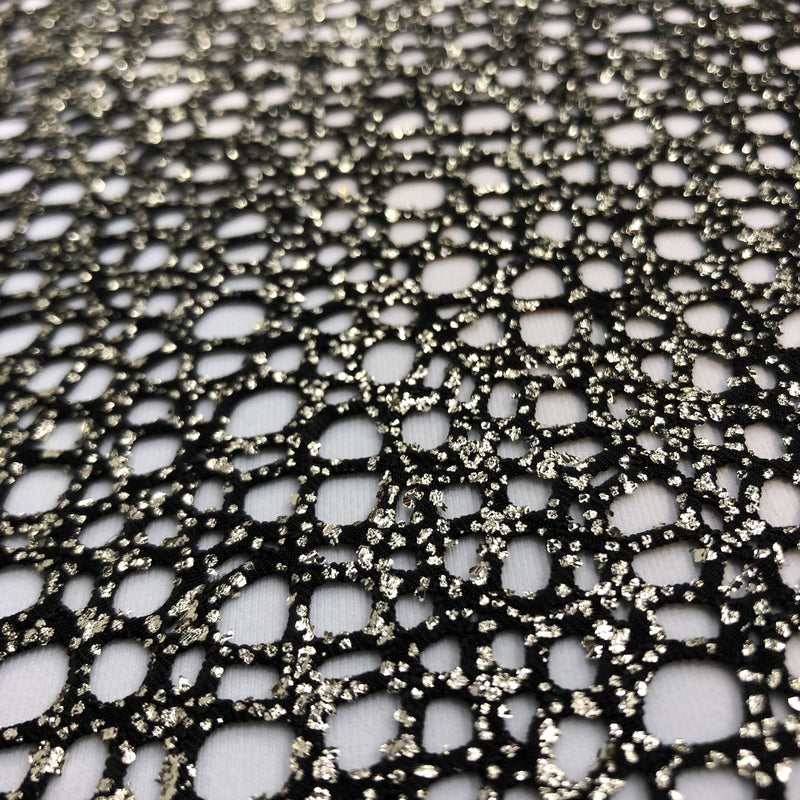 Centerstage Foiled Stretch Netting | Blue Moon Fabrics