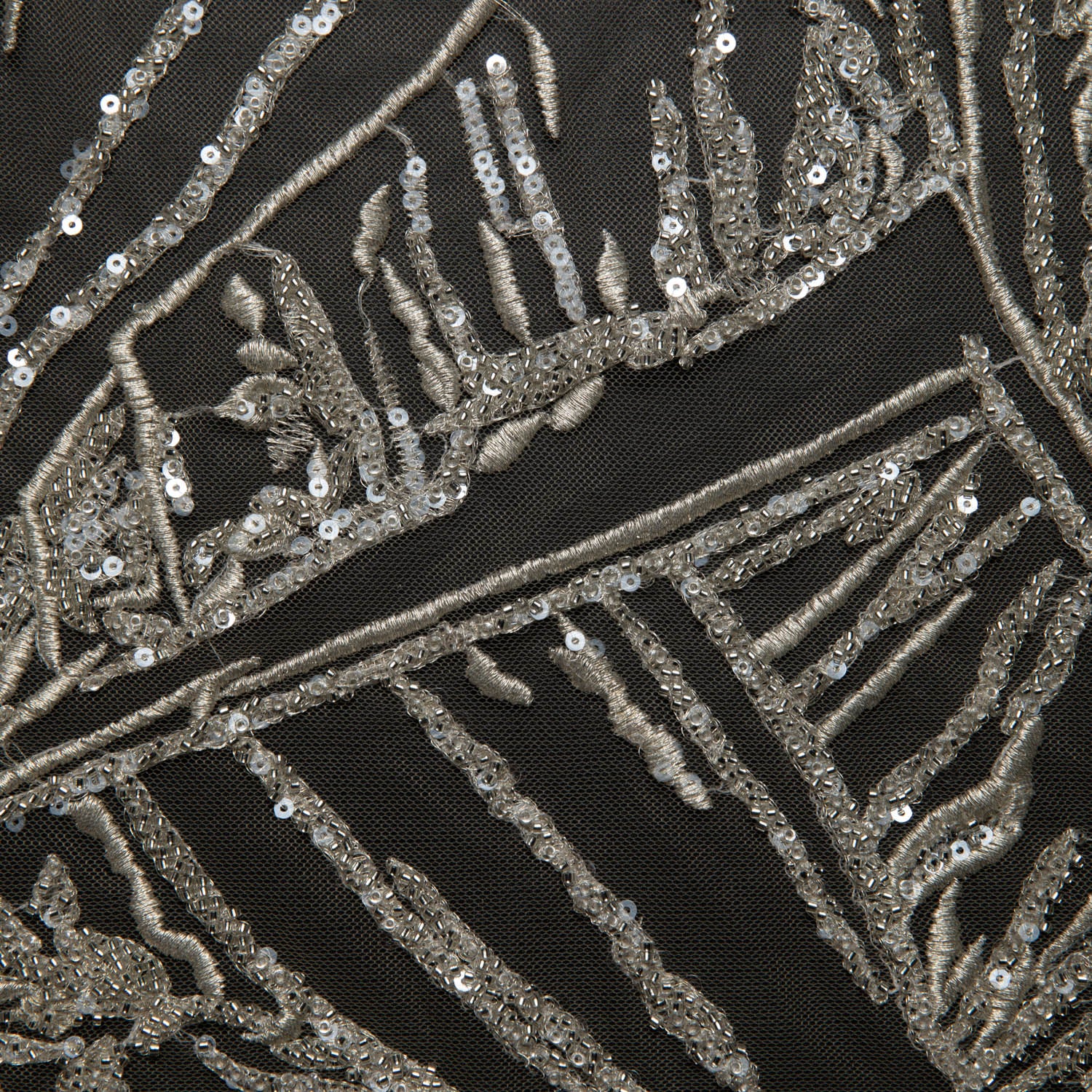 Champagne P/SOFT TULLE LACE FABRIC COM EMBROIDERED AND SEQUINED WITH BEAUTIFUL ELEGANT DESIGN 52" WIDE | Exquisite Fabric