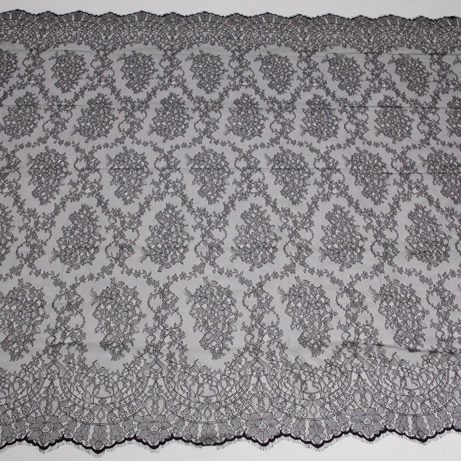 Chantilly Lace Black Fabric - Exquisite Fabrics