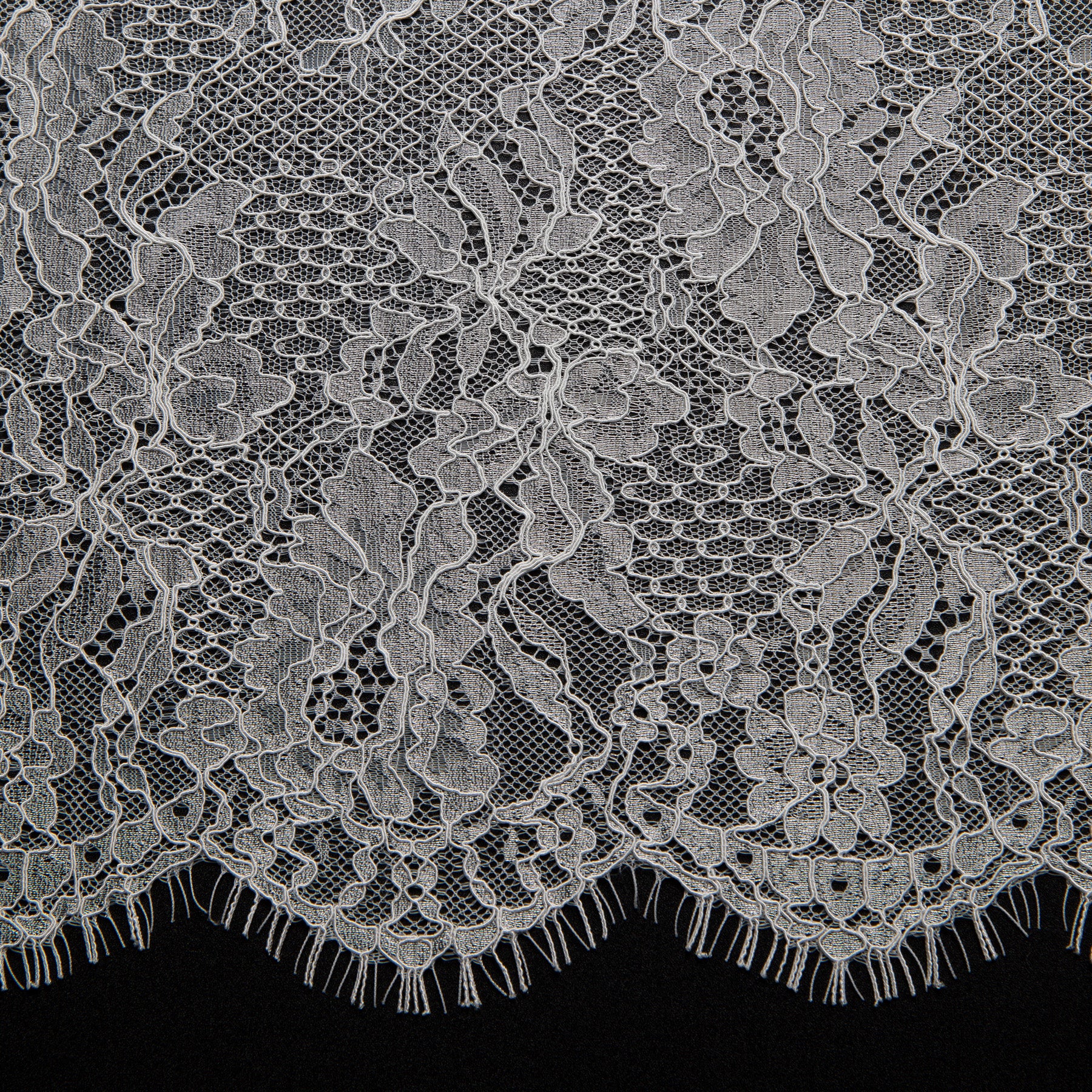 Chantilly Lace with Cord White Fabric - Exquisite Fabric