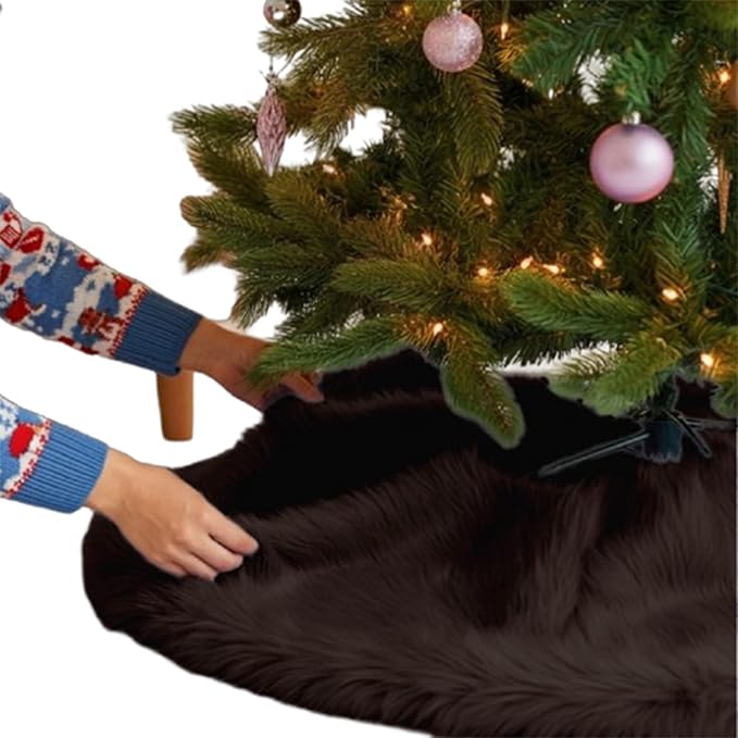 Premium Faux Fur Christmas Tree Skirt - 40" | Luxurious Decorations
