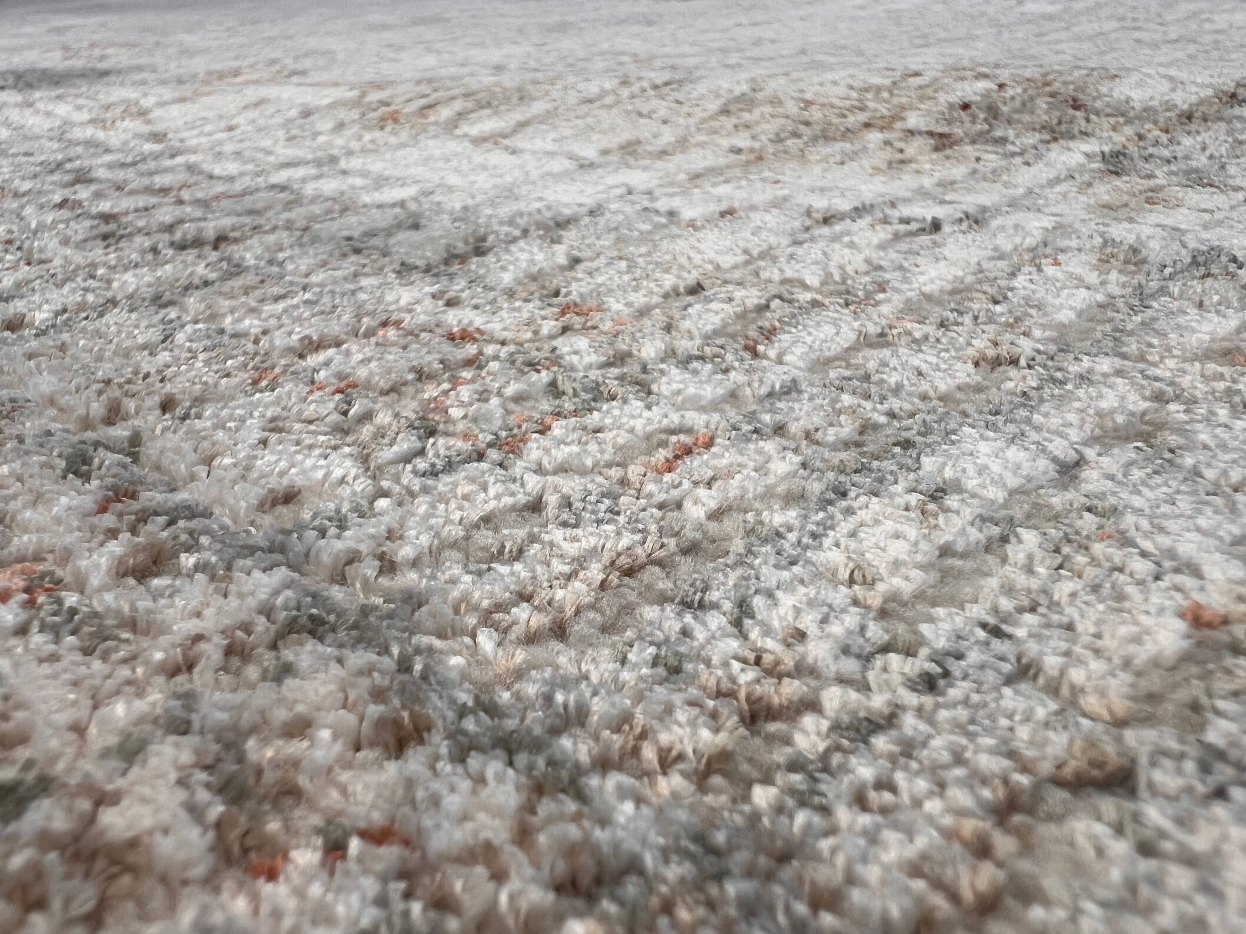 Abstract Cream Rug with Brick Orange and Earth-Tone Accents - KAI 301