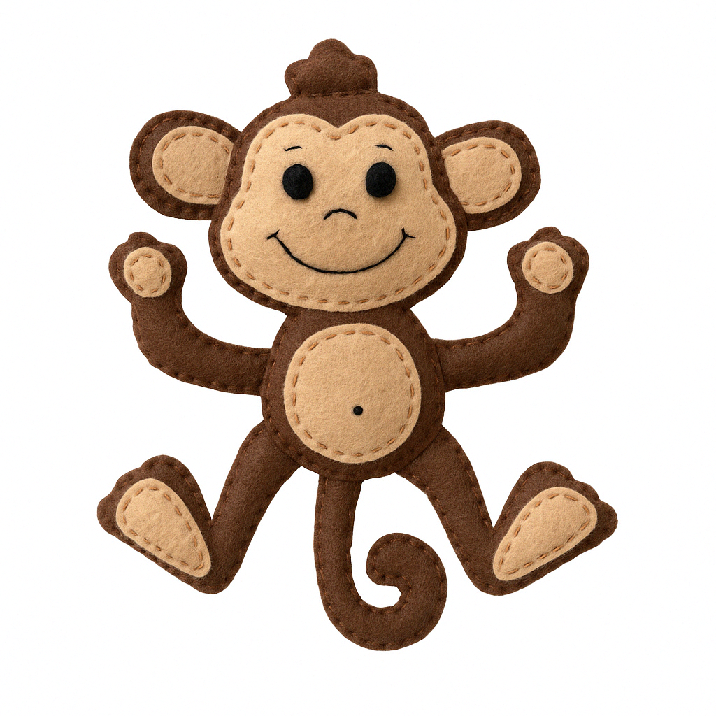 DIY Felt Monkey Craft Kit – Beginner Sewing Project for Kids