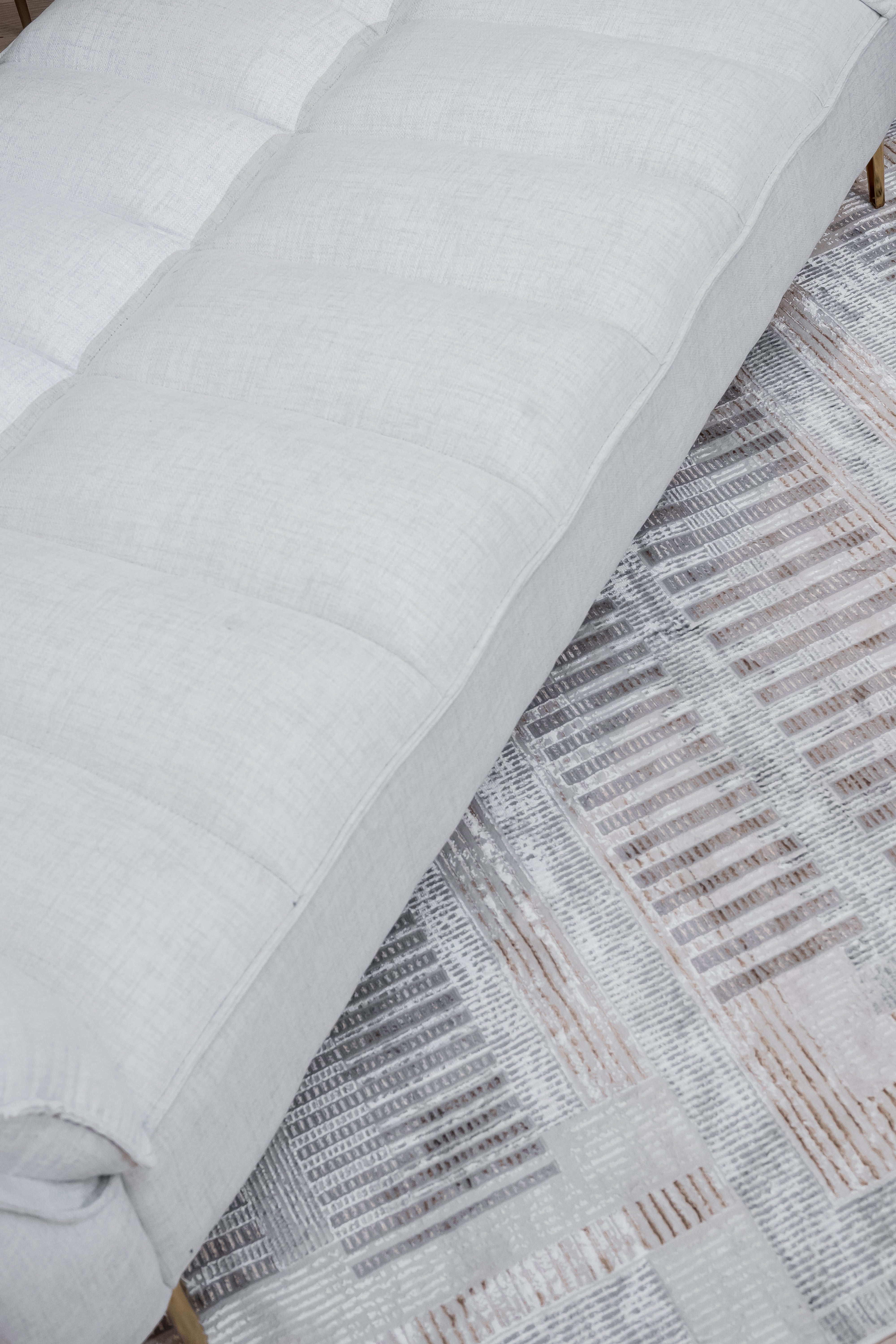 Cream-Based Viscose Rug with Subtle Bronze, Ivory & Grey Geometric Detailing - KAI 204