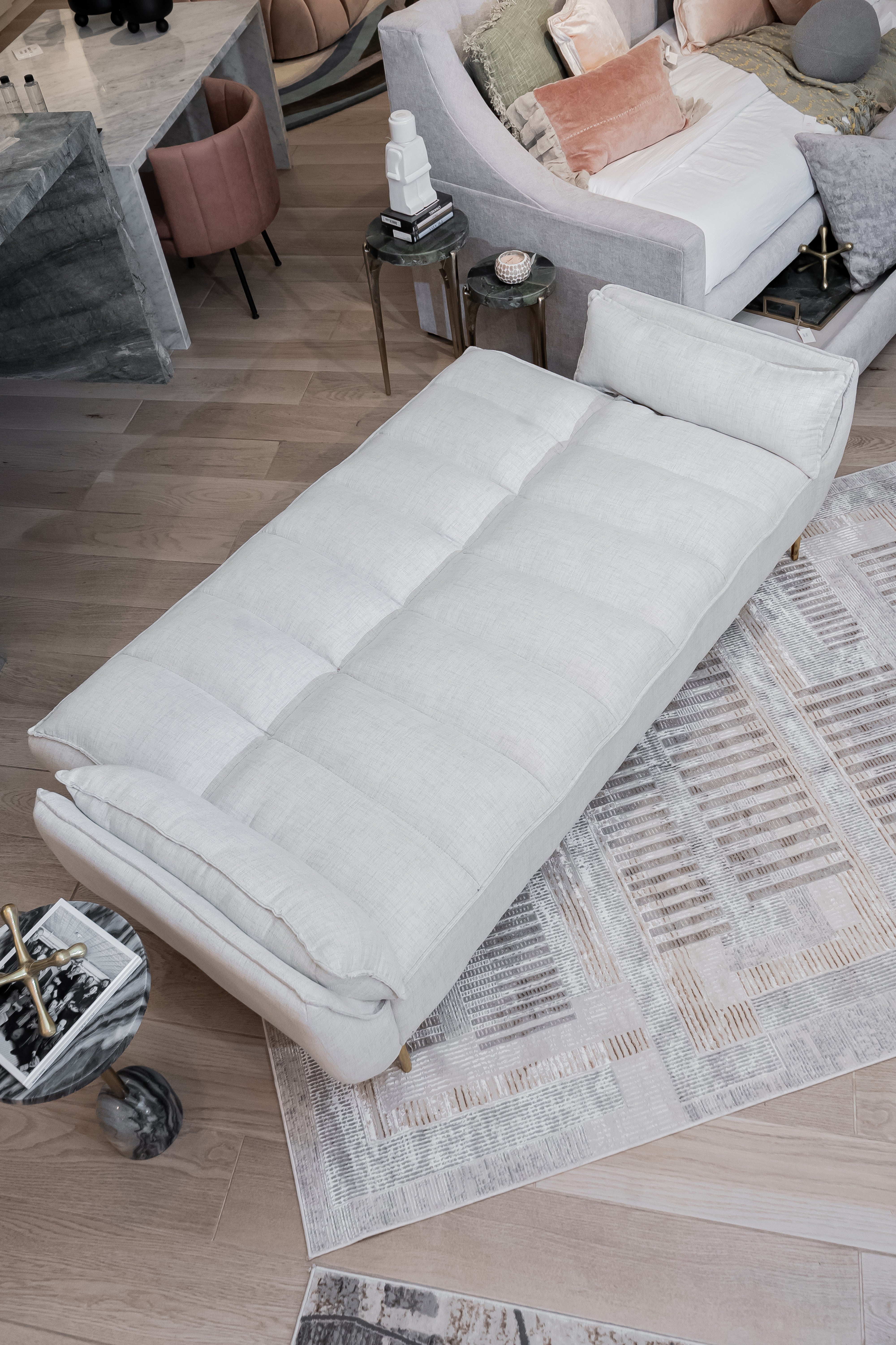 Cream-Based Viscose Rug with Subtle Bronze, Ivory & Grey Geometric Detailing - KAI 204
