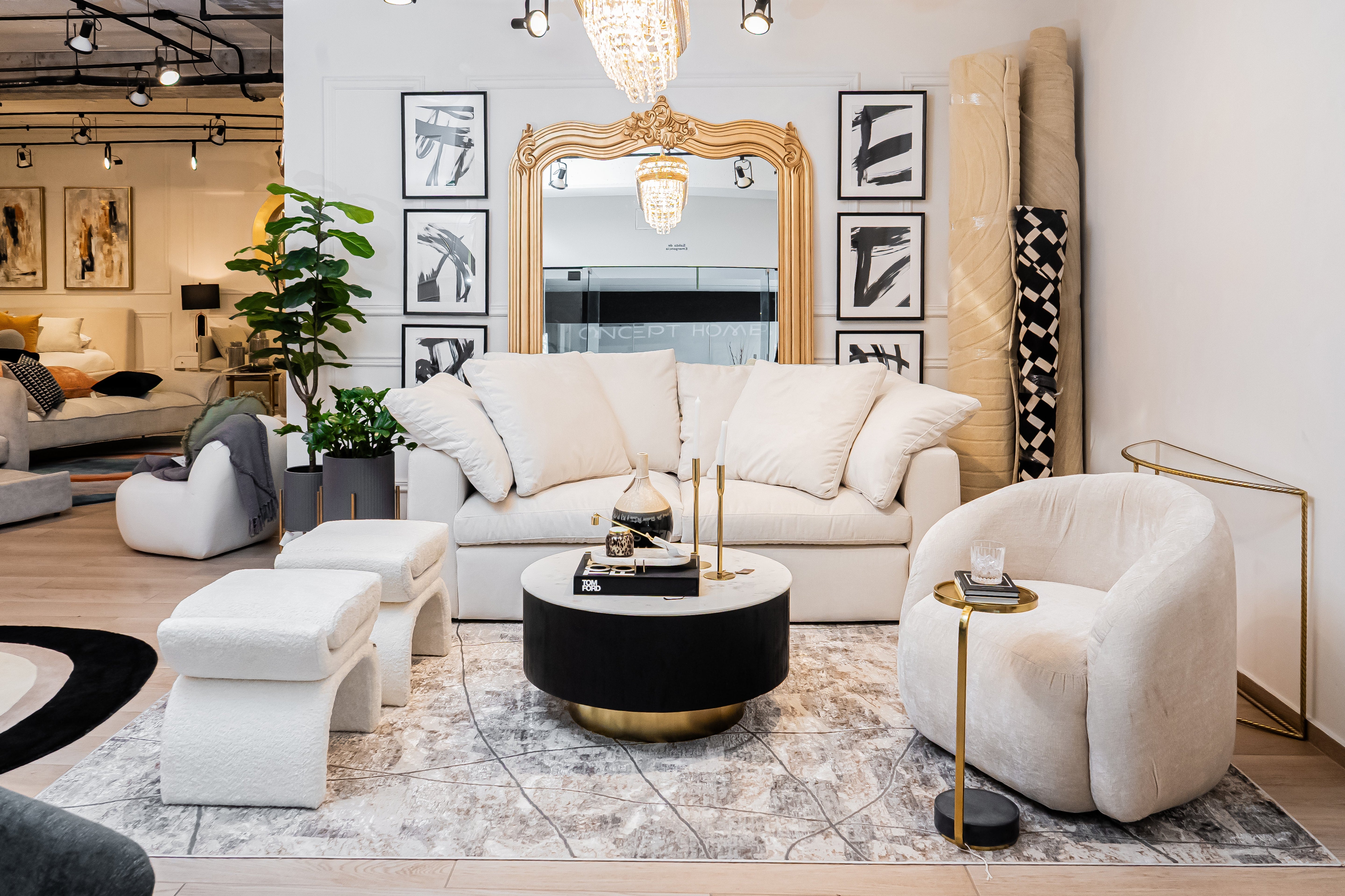 Modern Charcoal Rug with Cream and Bronze Accents in Abstract High-Low Texture - KAI 206