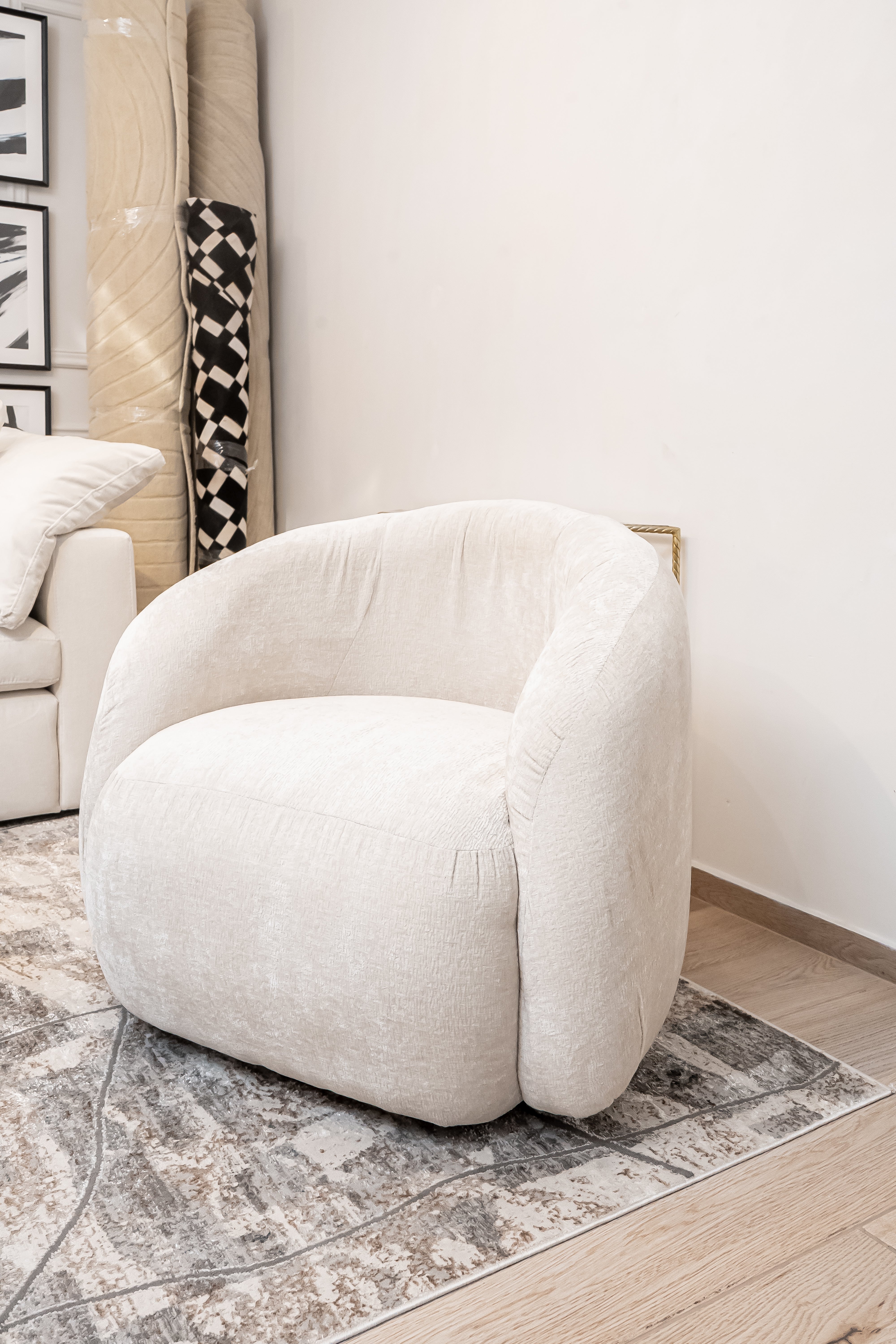 Modern Charcoal Rug with Cream and Bronze Accents in Abstract High-Low Texture - KAI 206