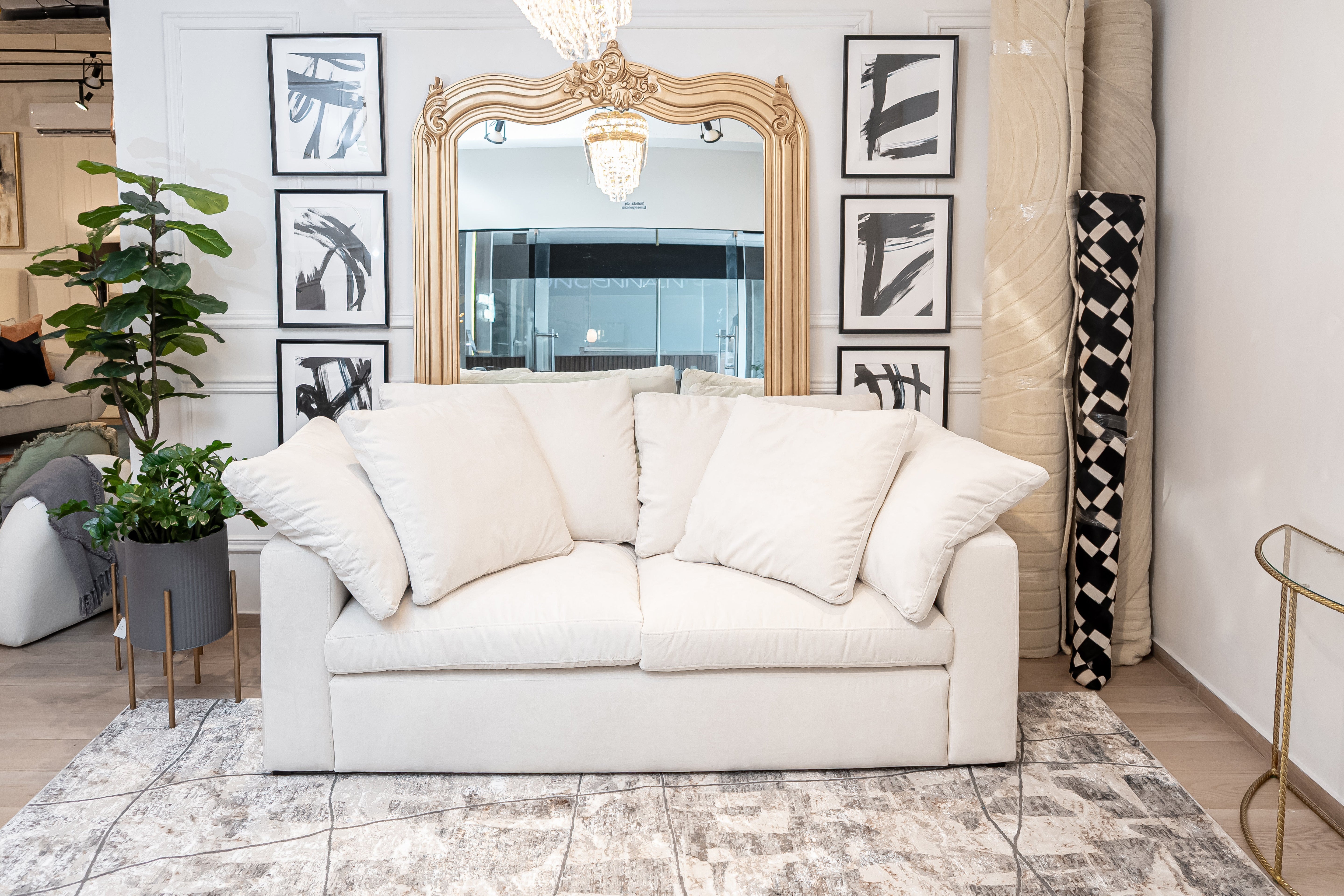 Modern Charcoal Rug with Cream and Bronze Accents in Abstract High-Low Texture - KAI 206