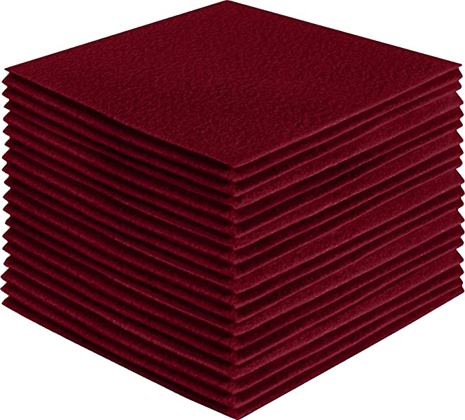 Acrylic Felt Craft Sheet Packs – Dark Red | Soft Felt for DIY & Crafts