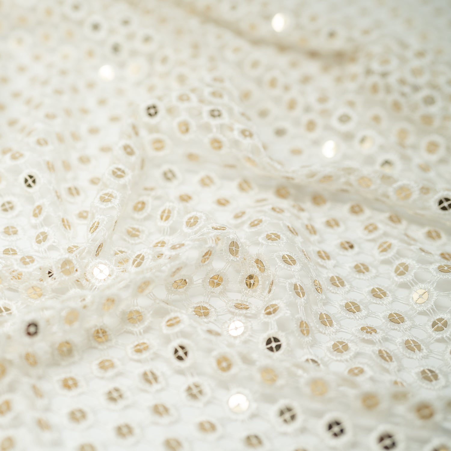 Dottie Knitted Lace Sequin Fabric | Blue Moon Fabrics