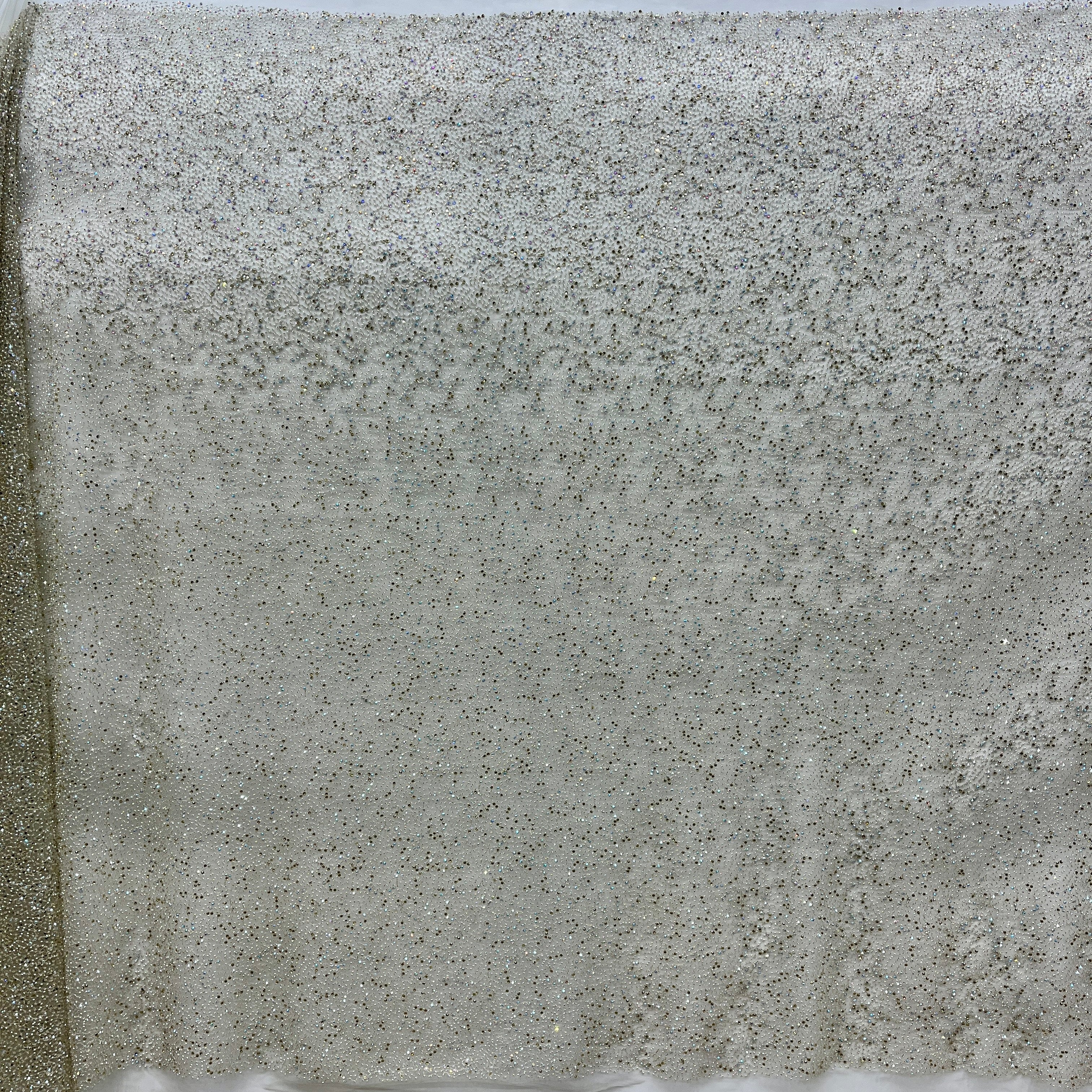 Beaded Lace Fabric Embroidered on 100% Polyester Net Mesh | Lace USA - GD-2251