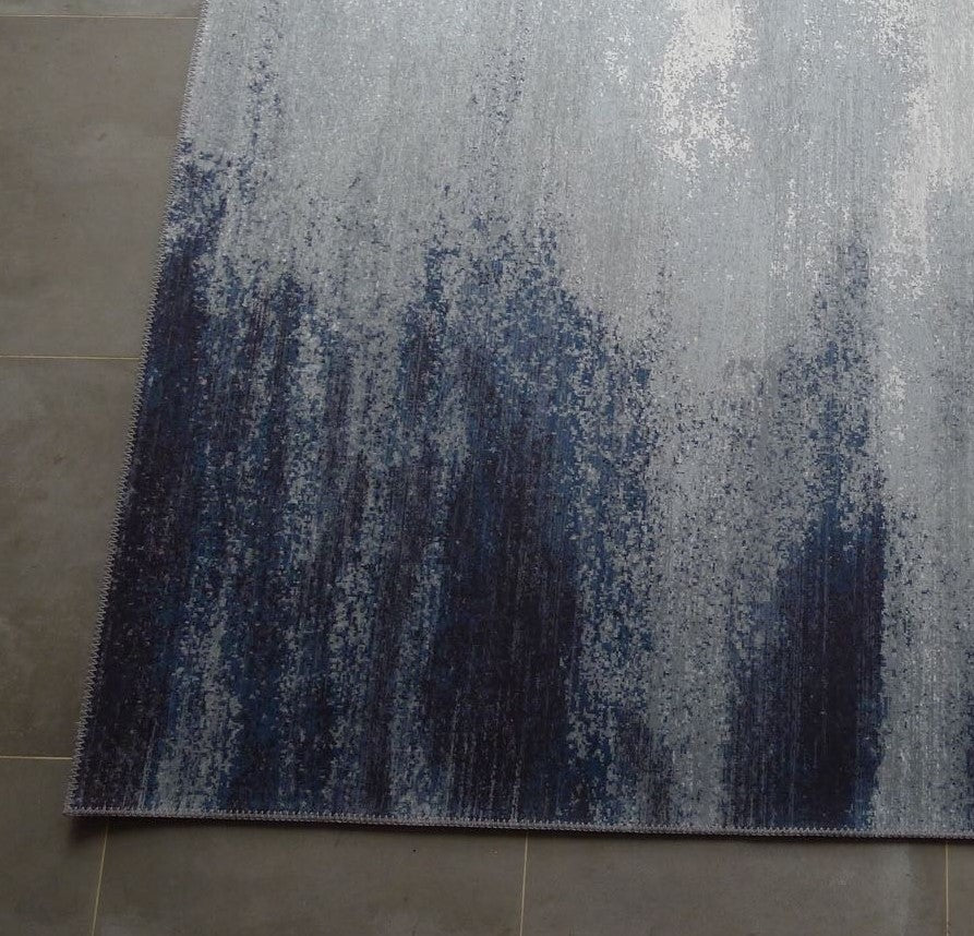 Vintage Blue Faded Comfort Print Design Area Rug/ Carpet