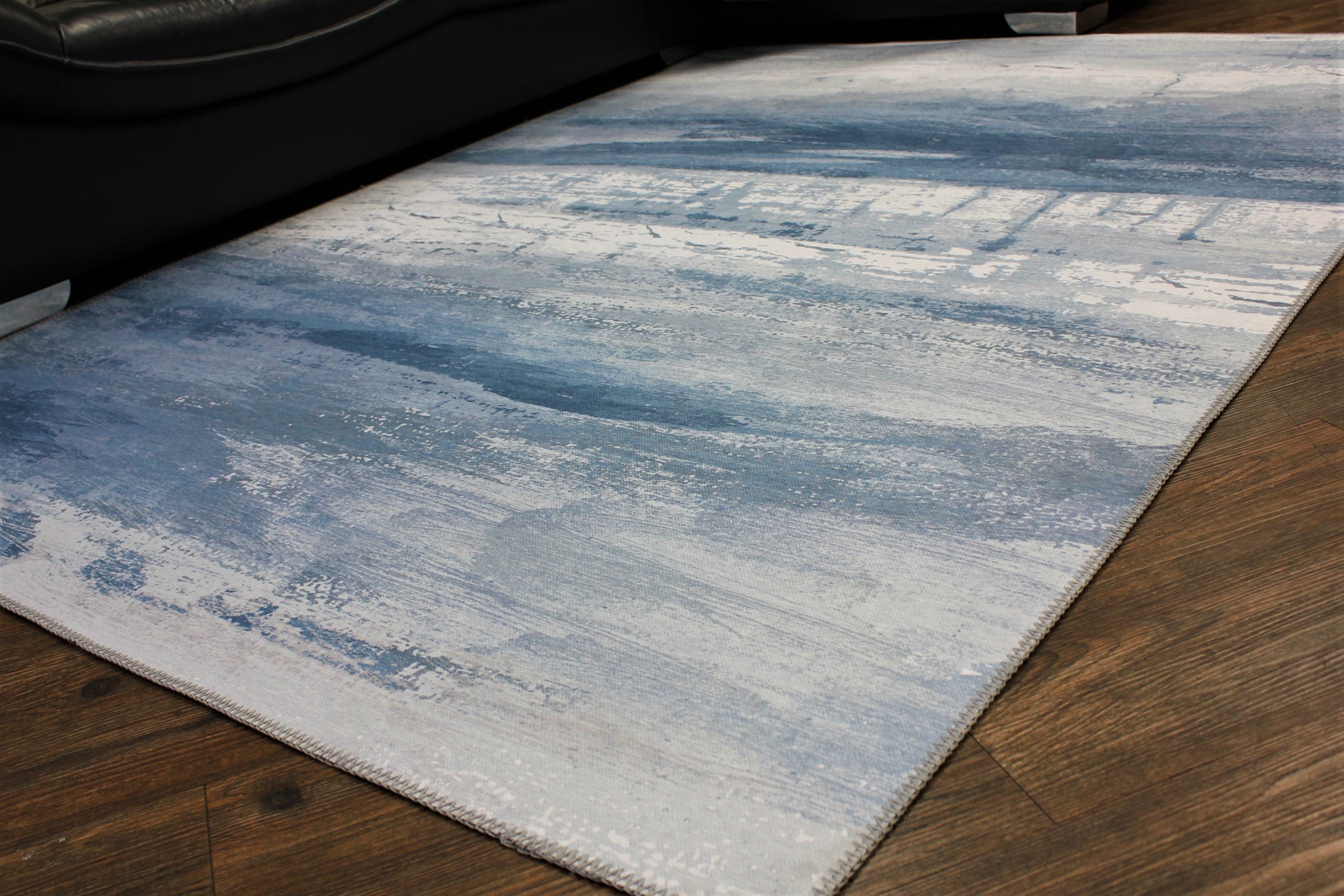 Blue Meadow Comfort Print Art Design Area Rug/ Carpet
