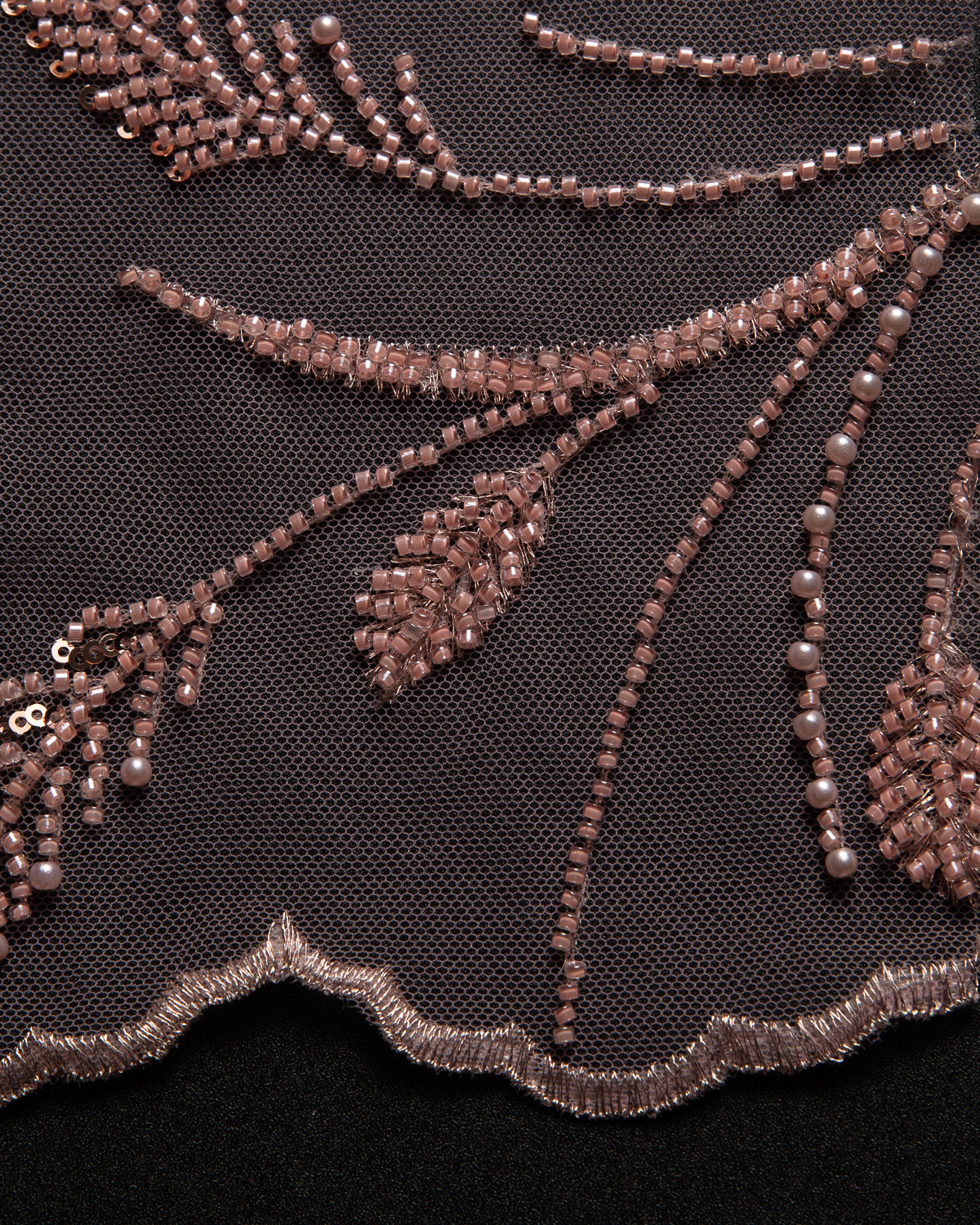 Embroidered Beaded & sequined lace 100% polyester width Dusty Rose Fabric 50/52" - Exquisite Fabric