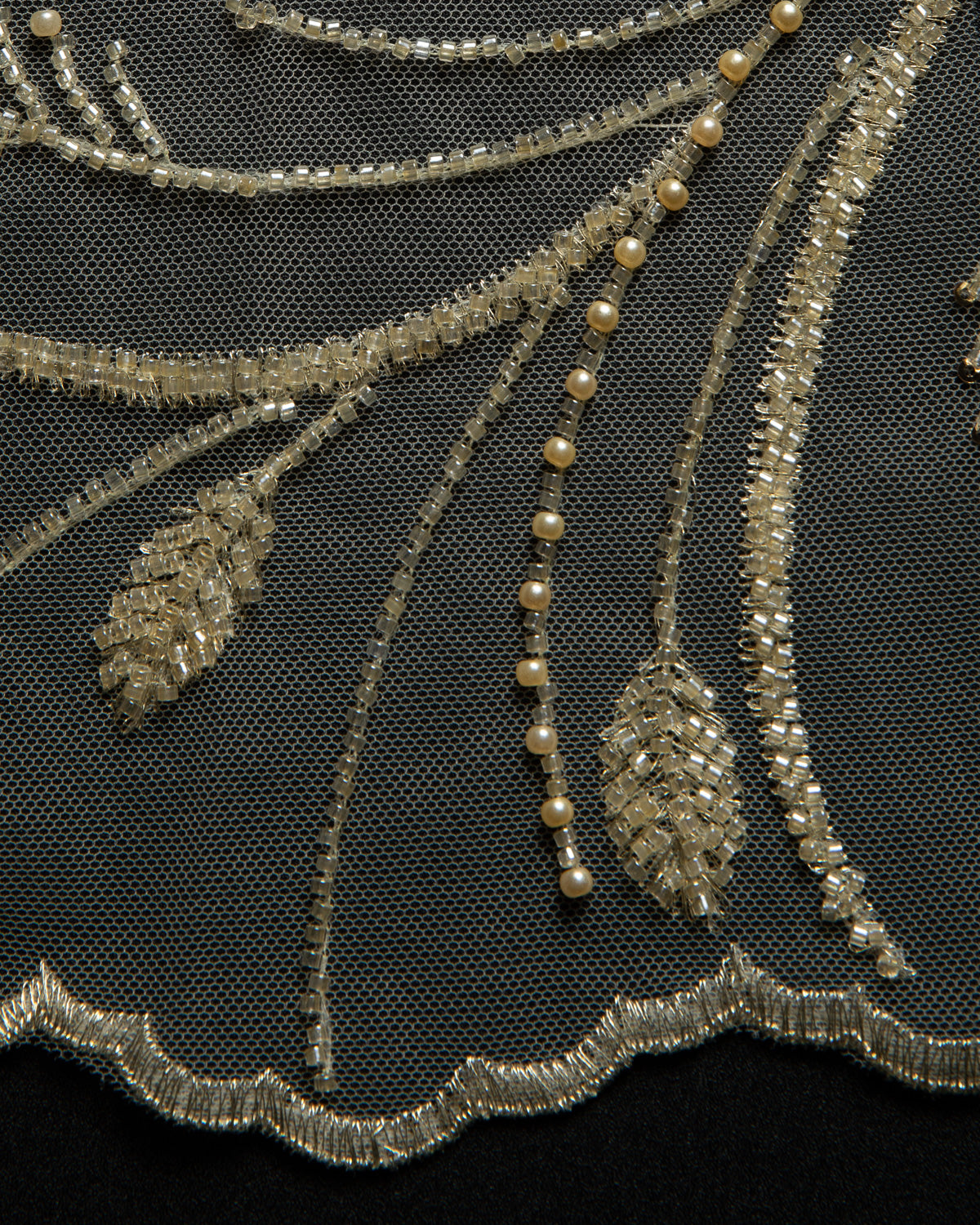 Embroidered Beaded & sequined lace 100% polyester width Light Yellow Fabric 50/52" - Exquisite Fabric