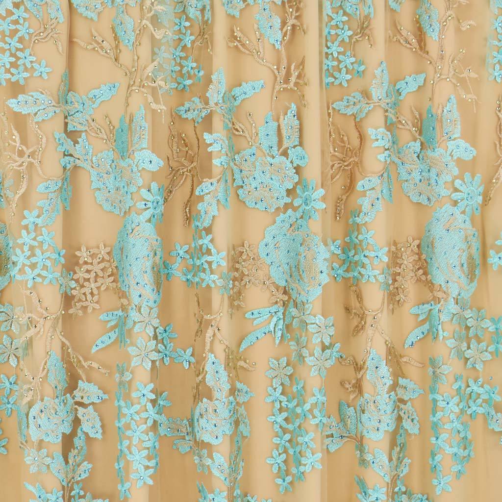 Eve Embroidered Mesh Fabric | Blue Moon Fabrics