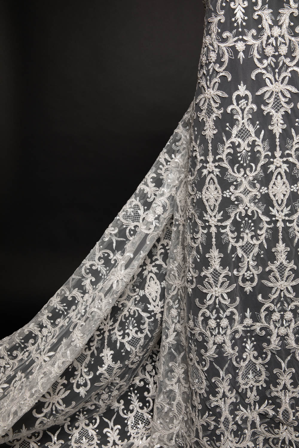Tulle Lace Fabric Embroidered with Beautifully Intricate Design 52" Wide | Exquisite Fabric