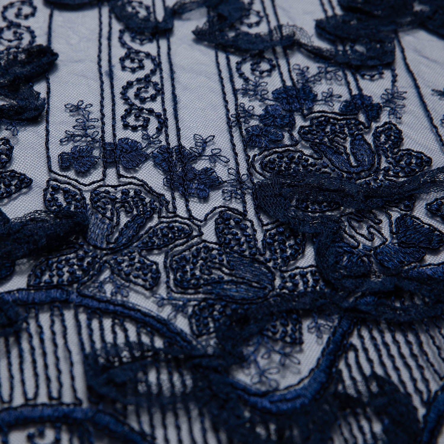 Tulle Lace Fabric Embroidery with Tape Work and Intricate Design 52" Wide | Exquisite Fabric