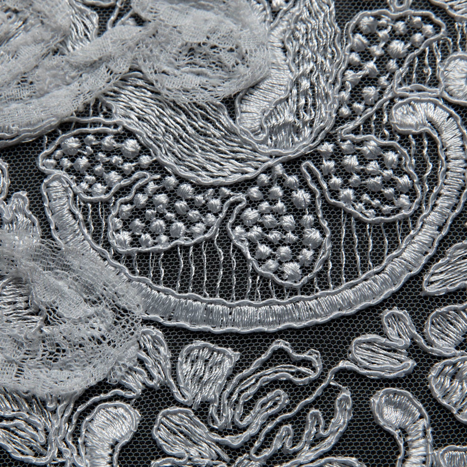Tulle Lace Fabric Embroidery with Tape Work and Intricate Design 52" Wide | Exquisite Fabric