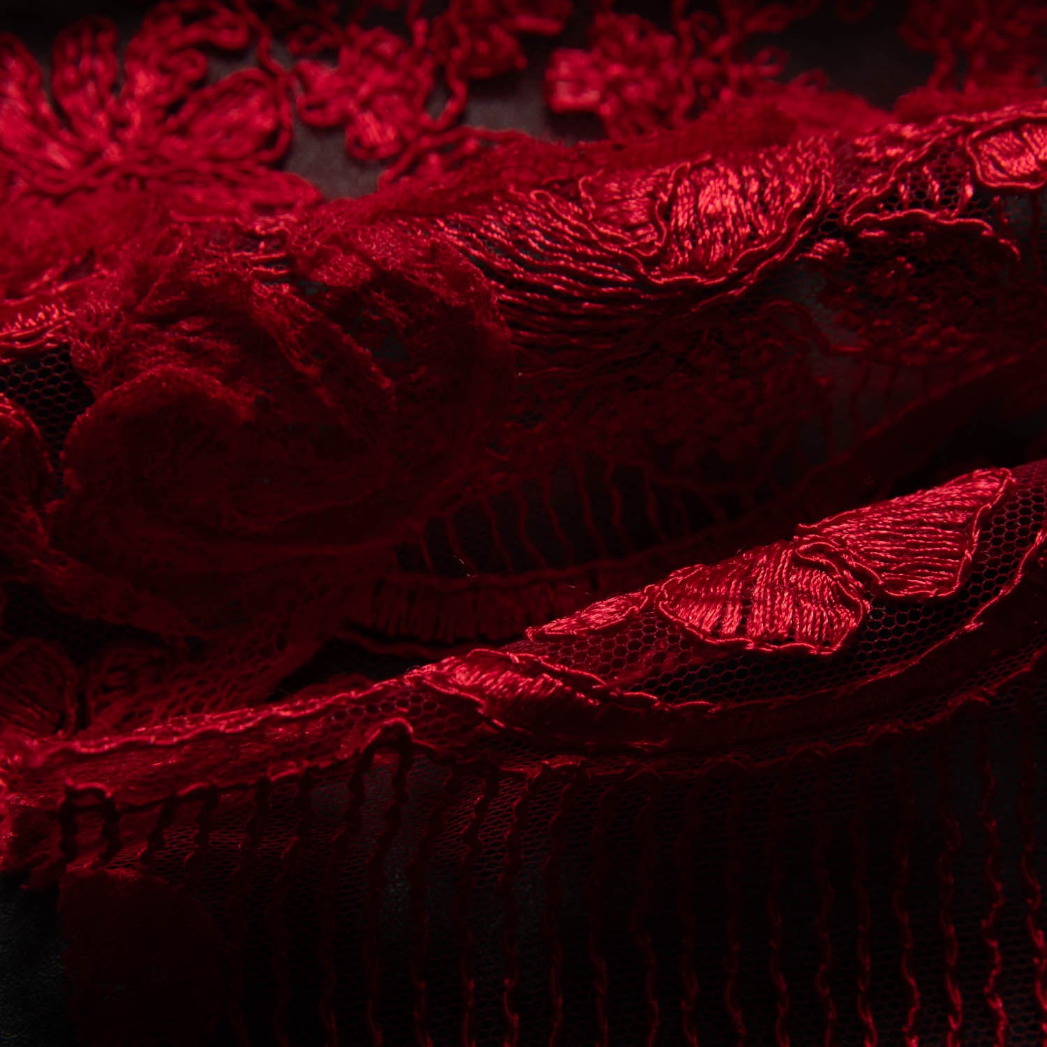Tulle Lace Fabric Embroidery with Tape Work and Intricate Design 52" Wide | Exquisite Fabric