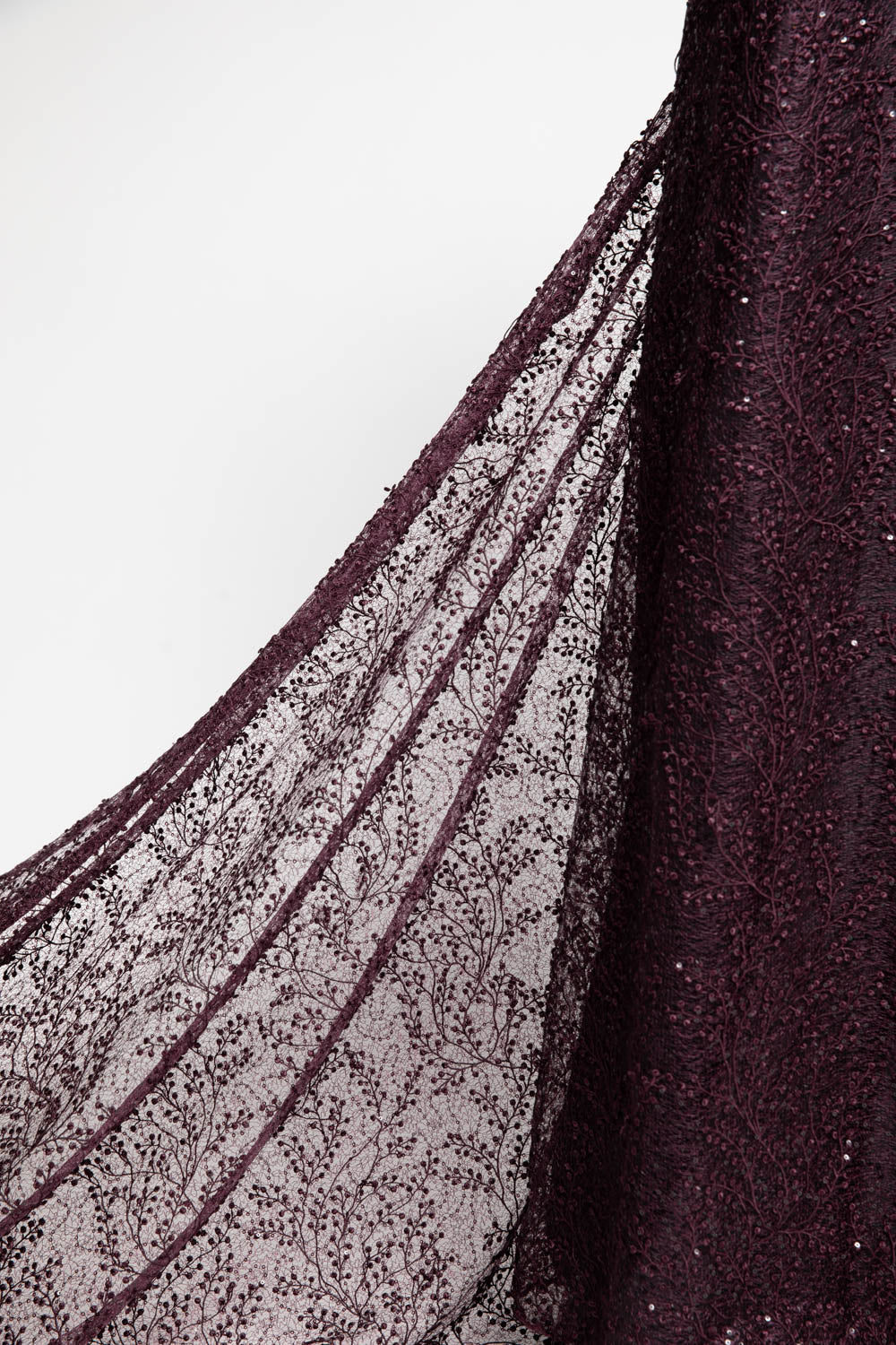 Spider Tulle Lace Fabric with Spangles & Sequins and Incredibly Rich & Elegant Pattern 52" Wide | Exquisite Fabric