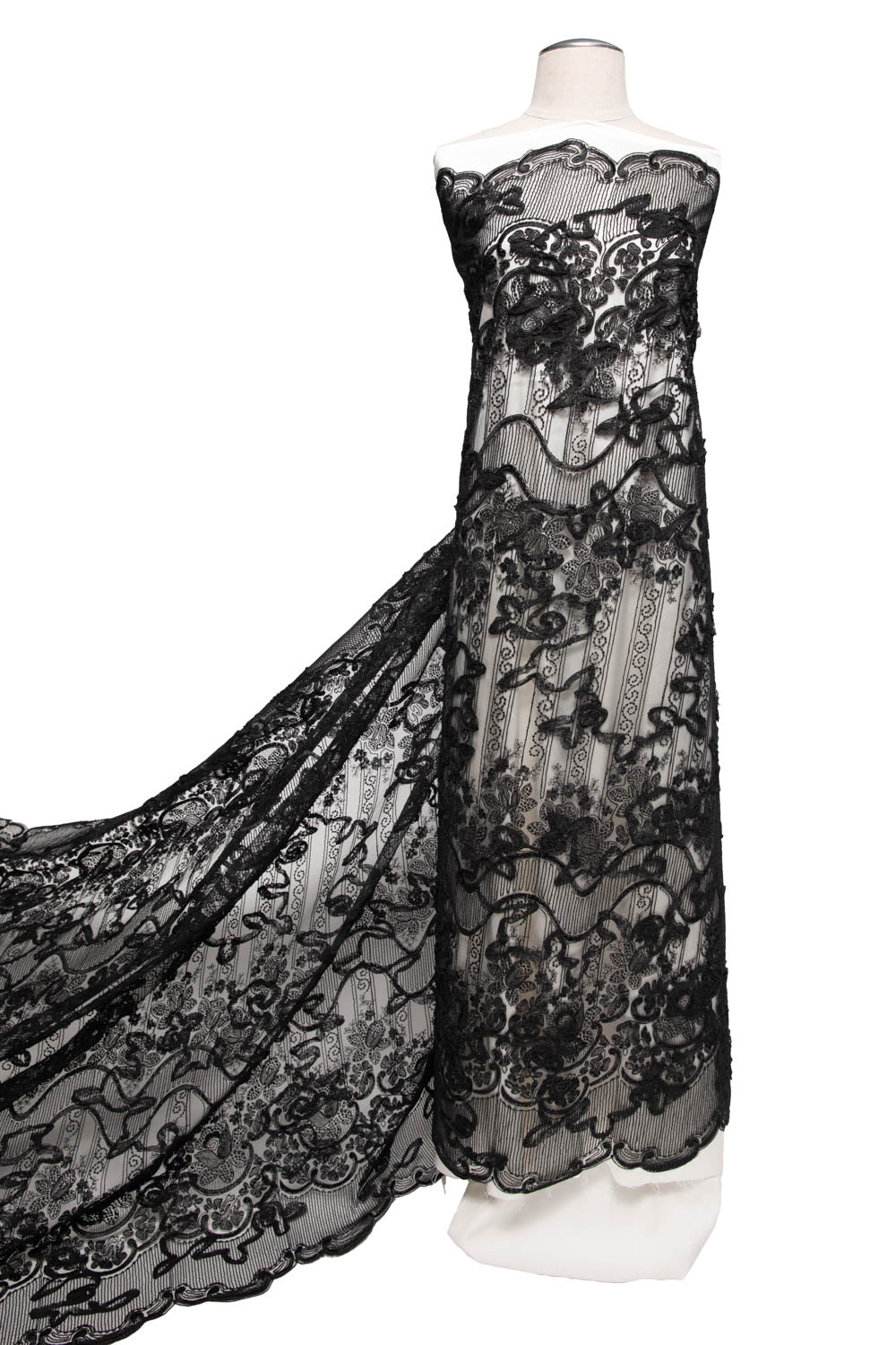 Tulle Lace Fabric Embroidery with Tape Work and Intricate Design 52" Wide | Exquisite Fabric