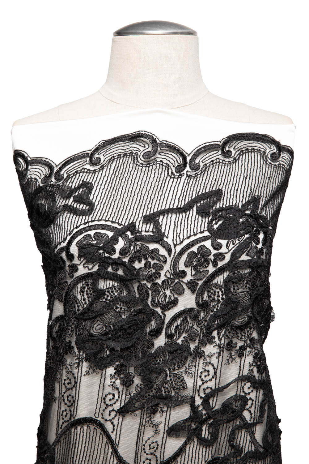 Tulle Lace Fabric Embroidery with Tape Work and Intricate Design 52" Wide | Exquisite Fabric