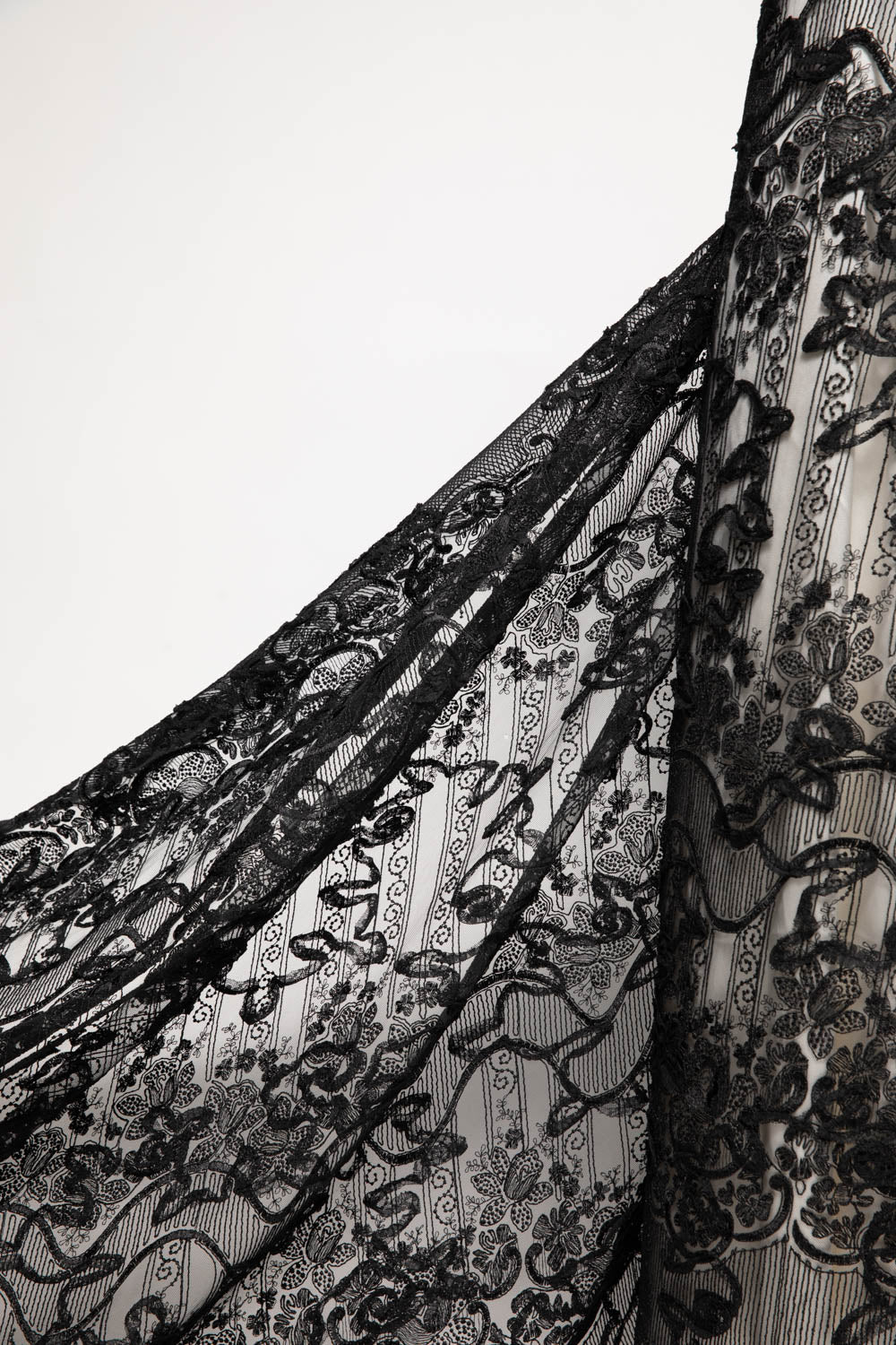 Tulle Lace Fabric Embroidery with Tape Work and Intricate Design 52" Wide | Exquisite Fabric