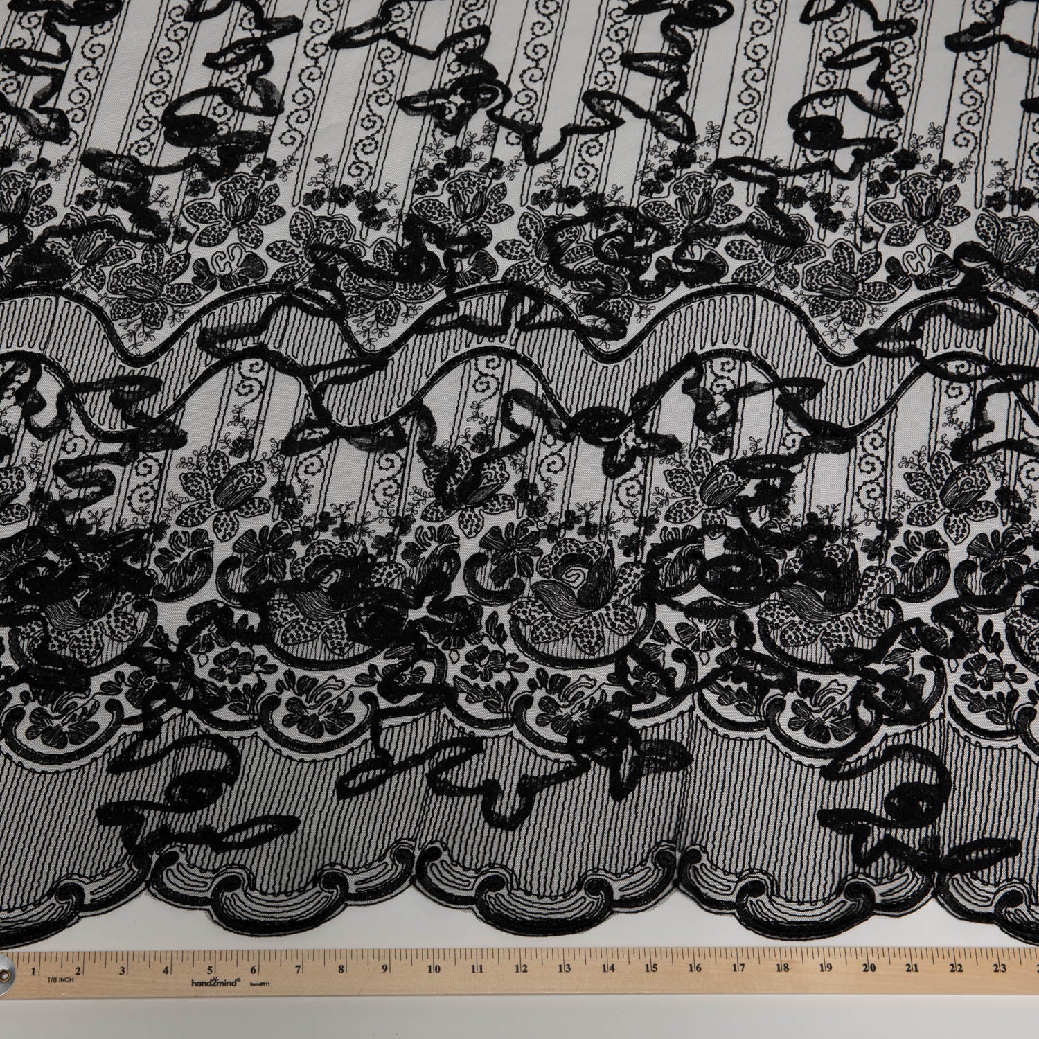 Tulle Lace Fabric Embroidery with Tape Work and Intricate Design 52" Wide | Exquisite Fabric