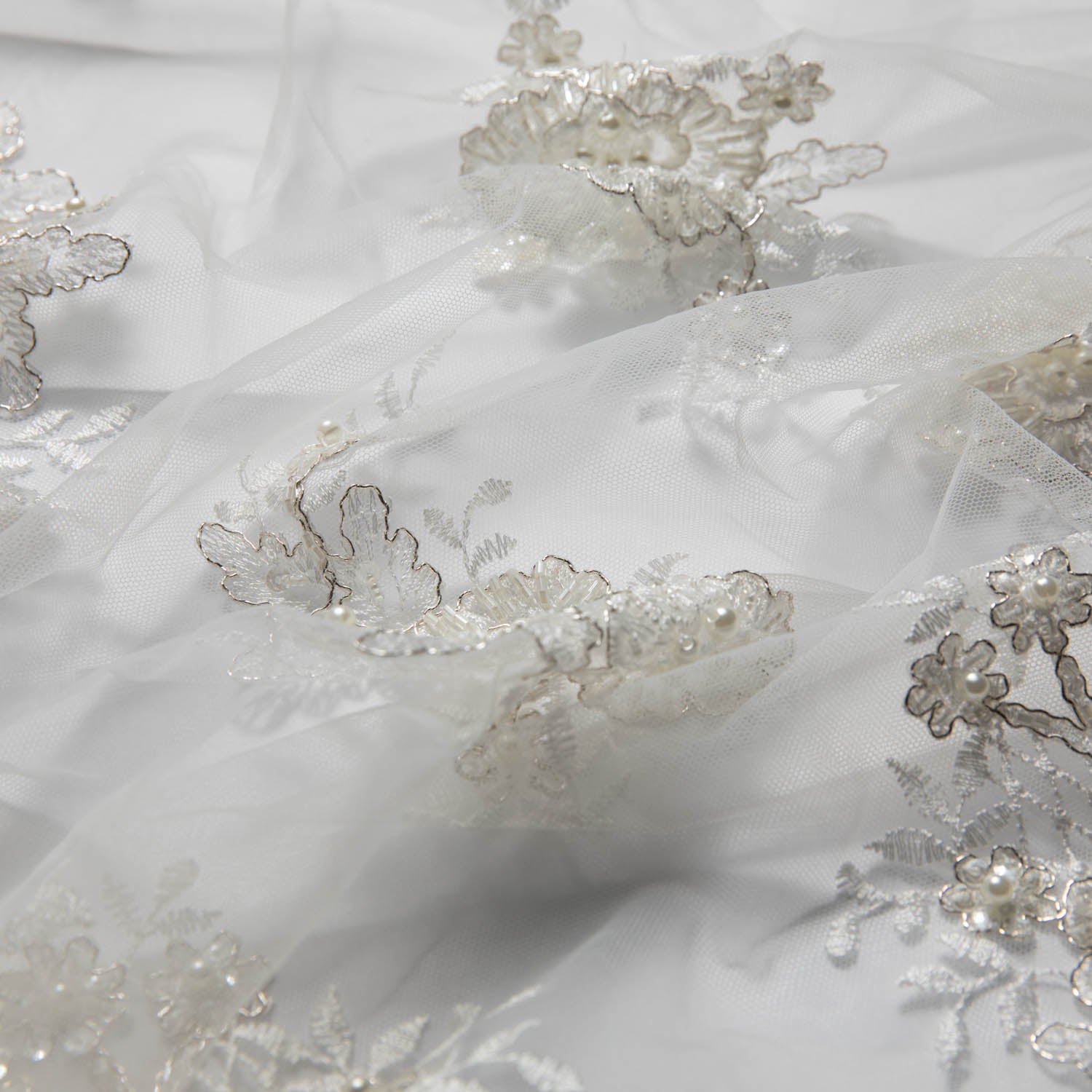 Embroidered Tulle Lace Fabric with Exquisite Design 50/52" Wide | Exquisite Fabric